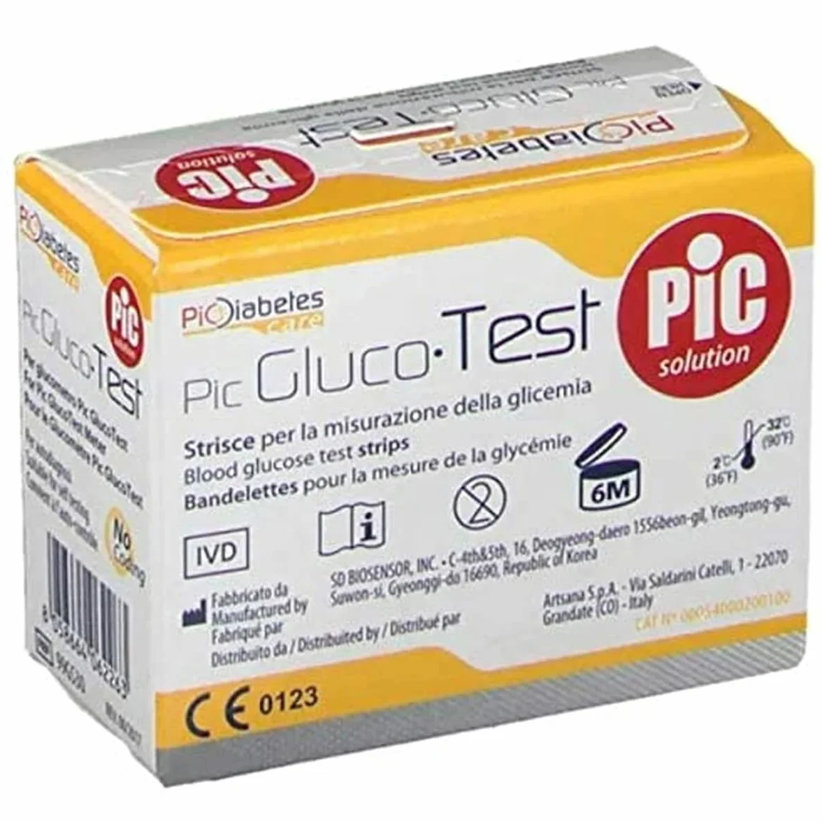 Pic Solution GlucoTest Strisce Misurazione Glicemia 50 Pezzi