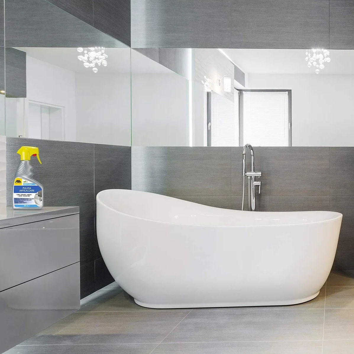 DeepClean Spray Anticalcare per Bagno Professionale 750 Ml