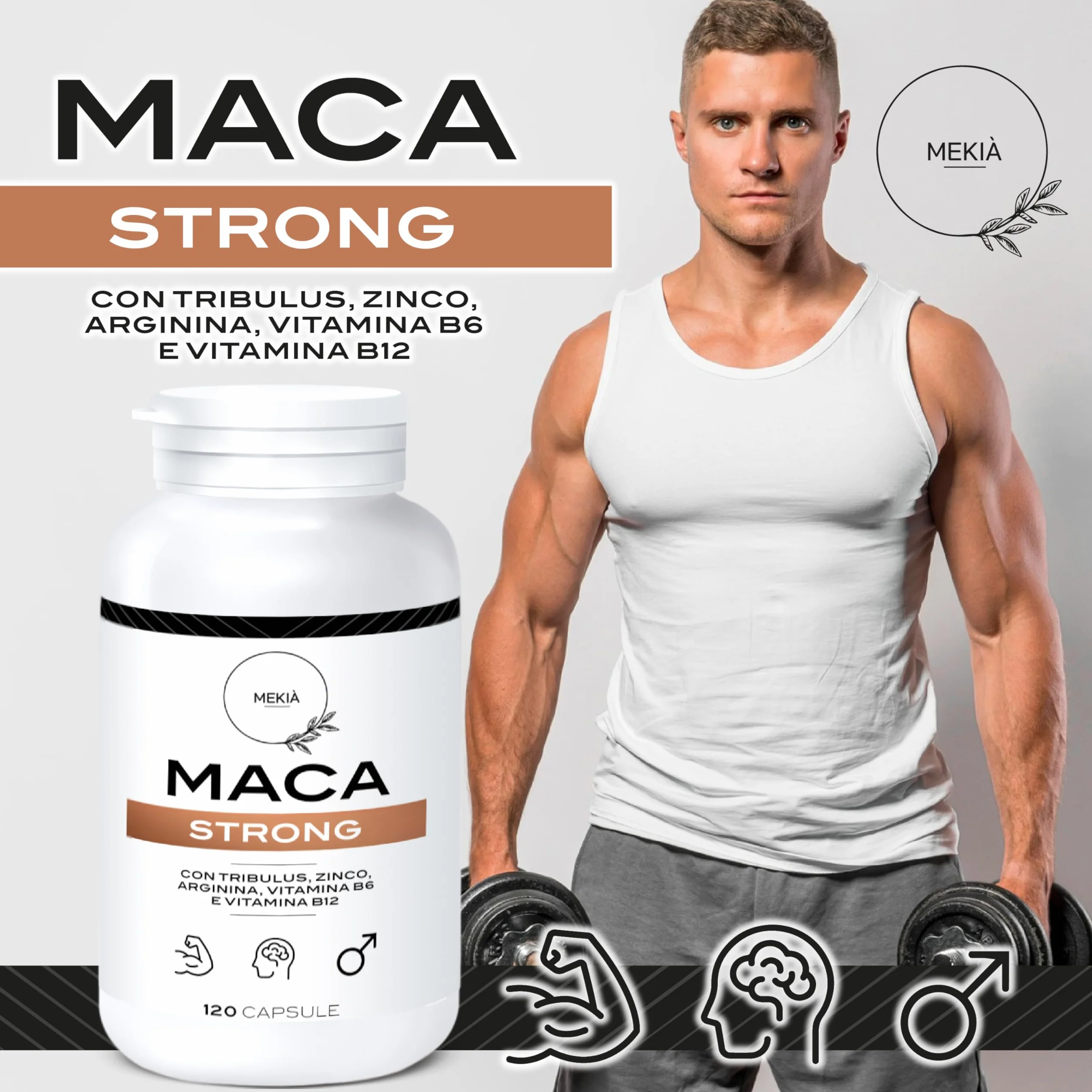 Integratori sessuali per uomo Maca, Arginina, Tribulus Terrestris, Zinco e Vitamine B – Energia e Vitalità Uomo – Supporto Testosterone e Performance – vigore e libido
