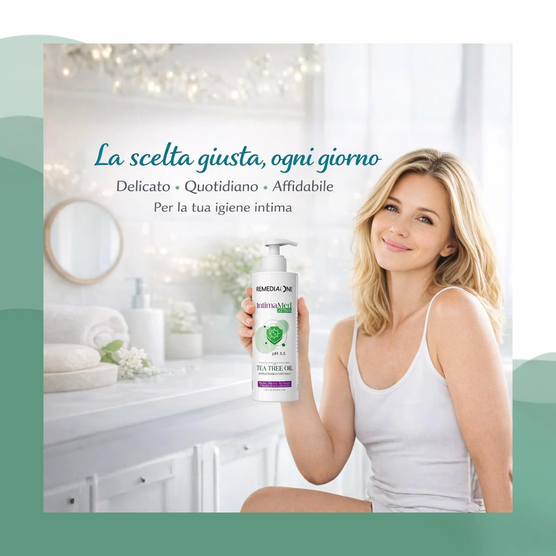 REMEDIA ONE Detergente Intimo Uomo Donna Tea Tree Oil Sapone Intimo Antibatterico Naturale pH 3.5 500 ml