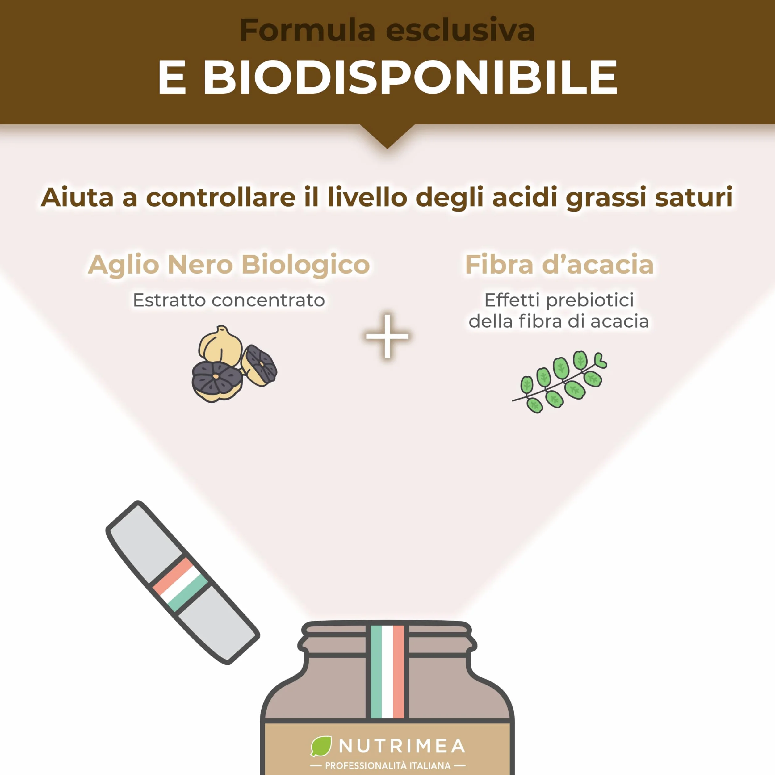 Aglio Nero Fermentato Biologico | Integratore Alimentare | 250 mg | Supporta la Circolazione | Antiossidante Naturale | 90 Capsule | Nutrimea