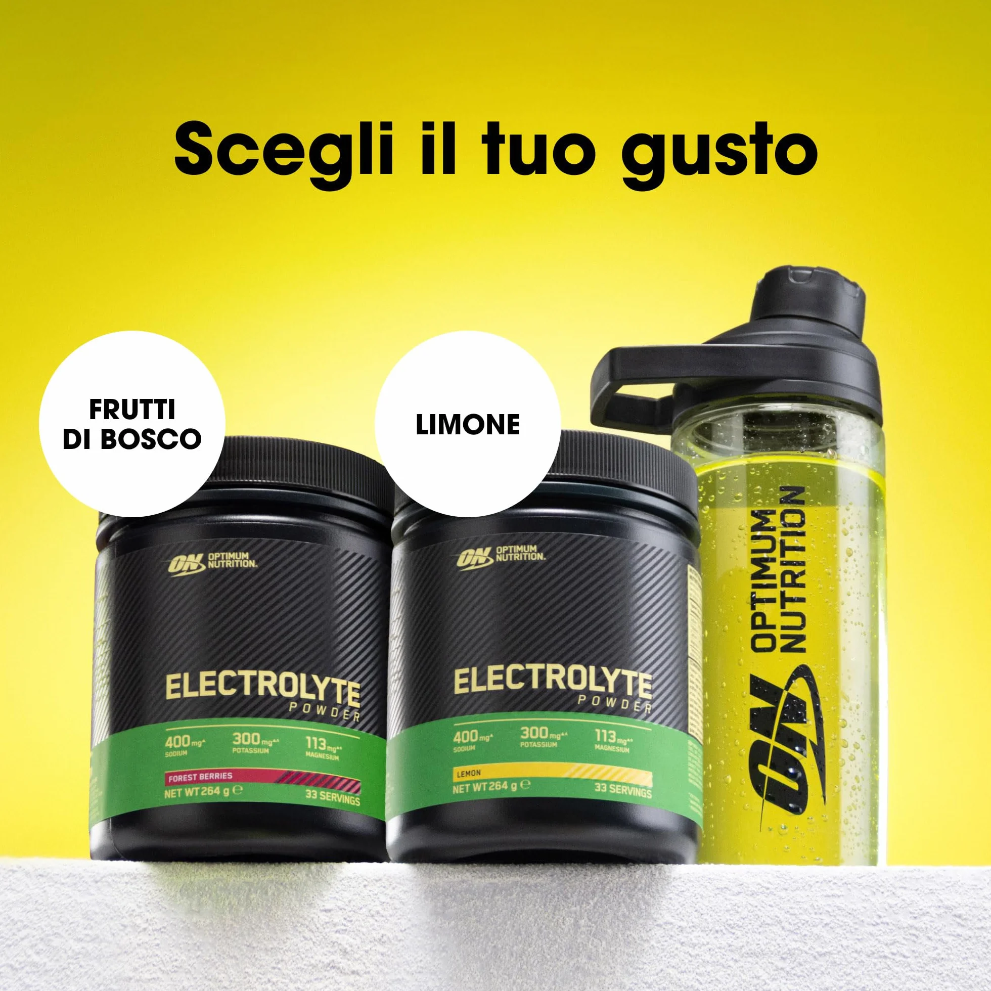 Optimum Nutrition Electrolyte Powder, Integratore di Elettroliti in Polvere, Gusto Limone, 264 g, 33 Porzioni