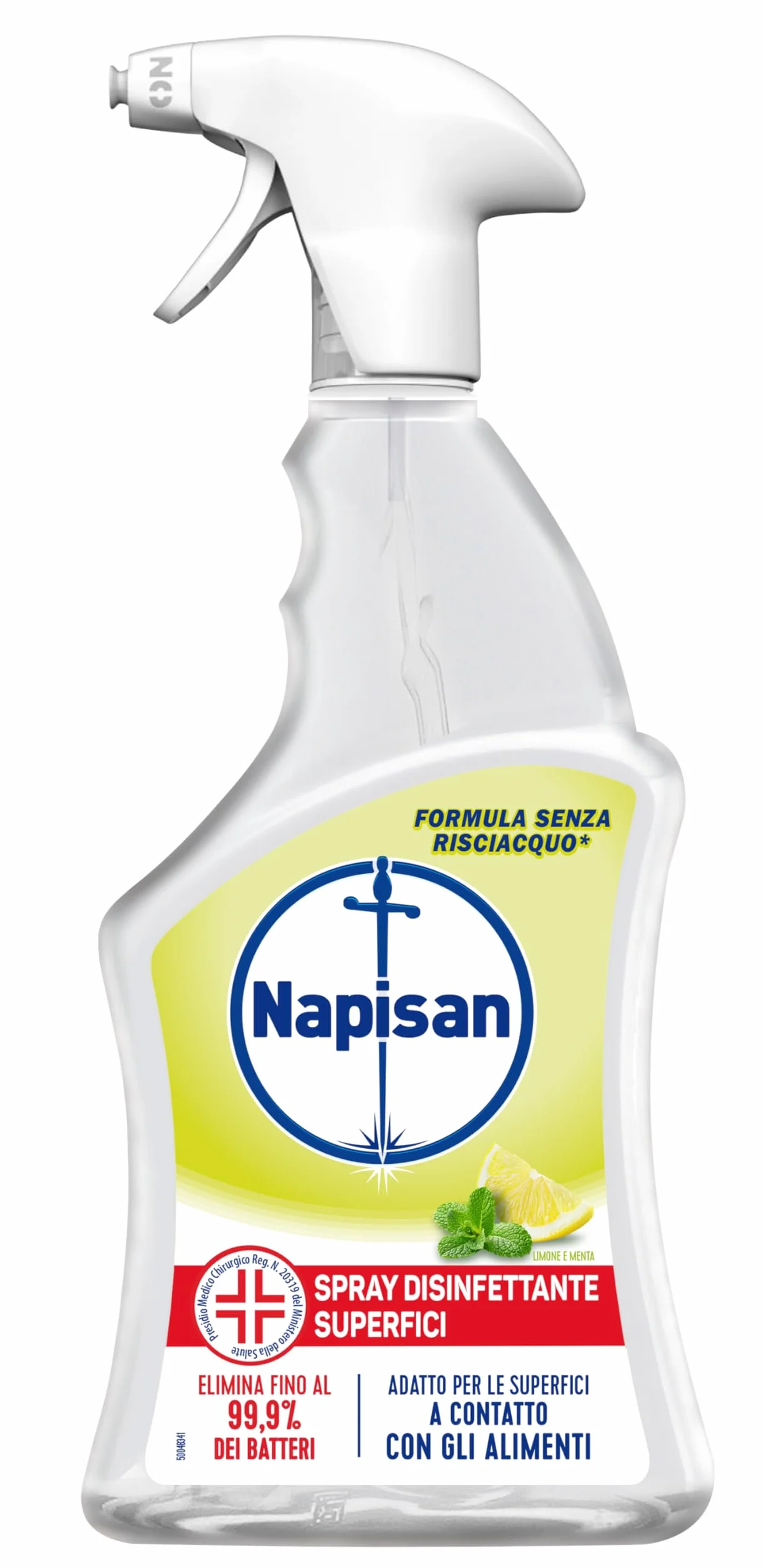 Napisan Spray Disinfettante Multisuperfici Limone e Menta, Confezione da 12x740 ml