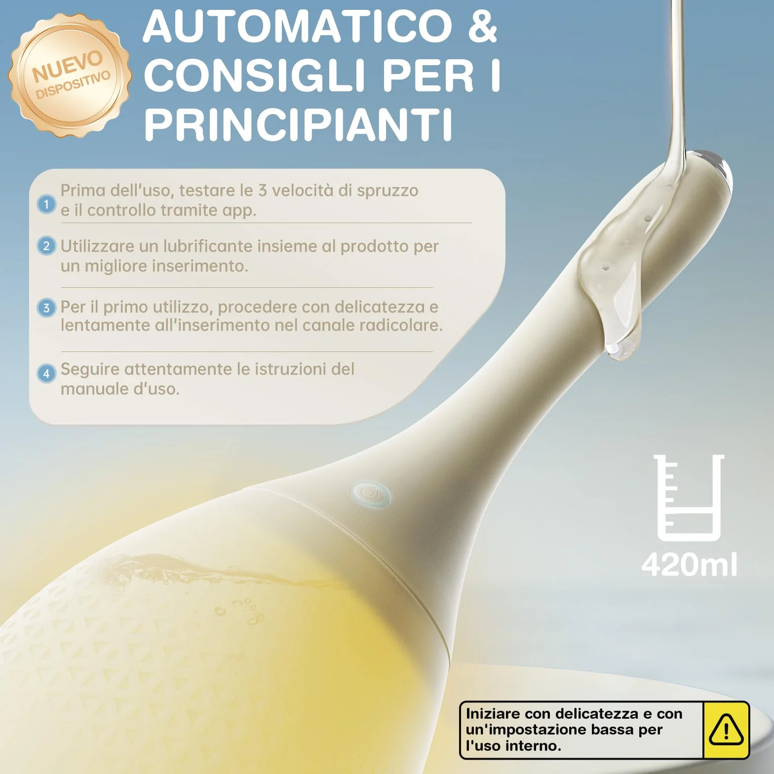 Clistere Per Pulizia Ano Anale Elettrica con Telecamera HD, 420 ml per igiene personale e risciacquo rinfrescante, Doccia anale Elettrica con 3 Velocità Controllabili tramite APP Clistere Ano Anale