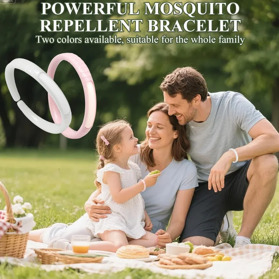 Bracciale repellente zanzare con olio essenziale, regolabile, 2 Pezzi
