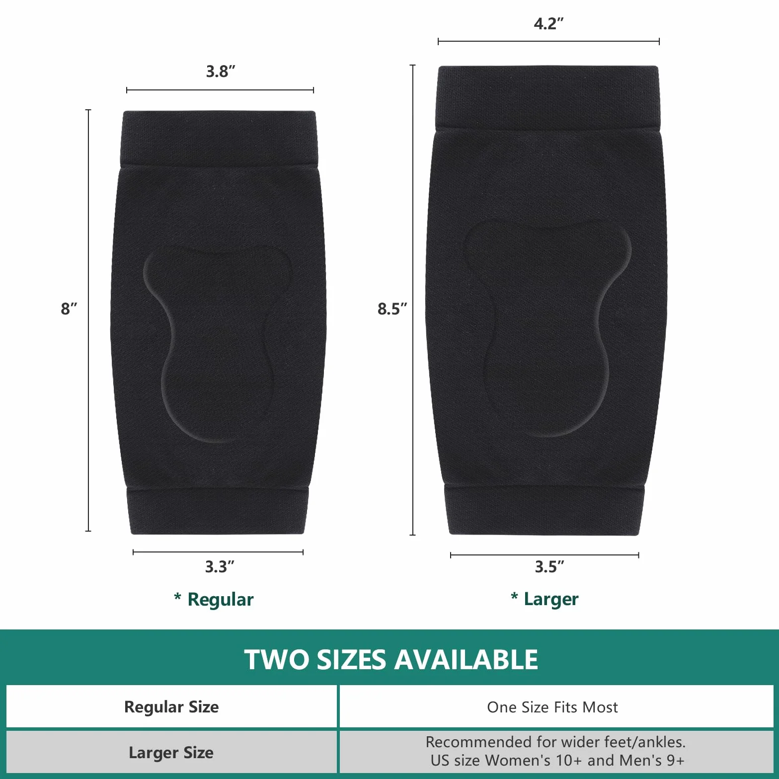 Welnove Achille Tendinite Heel Protector Socks - Achilles Tendon Support Compression Gel Padded Sleeve Socks for Cushion & Protection of Bursitis, Tendinite, Tenderness, Dry Cracked - Black