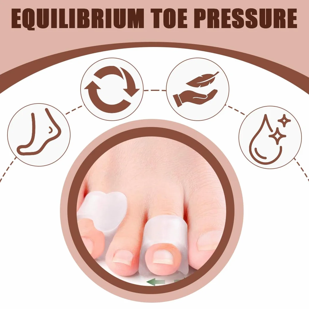 Gel Toe Separator Pinky Toe Spacers Separatore Dita Piede trasparente confezione da 12