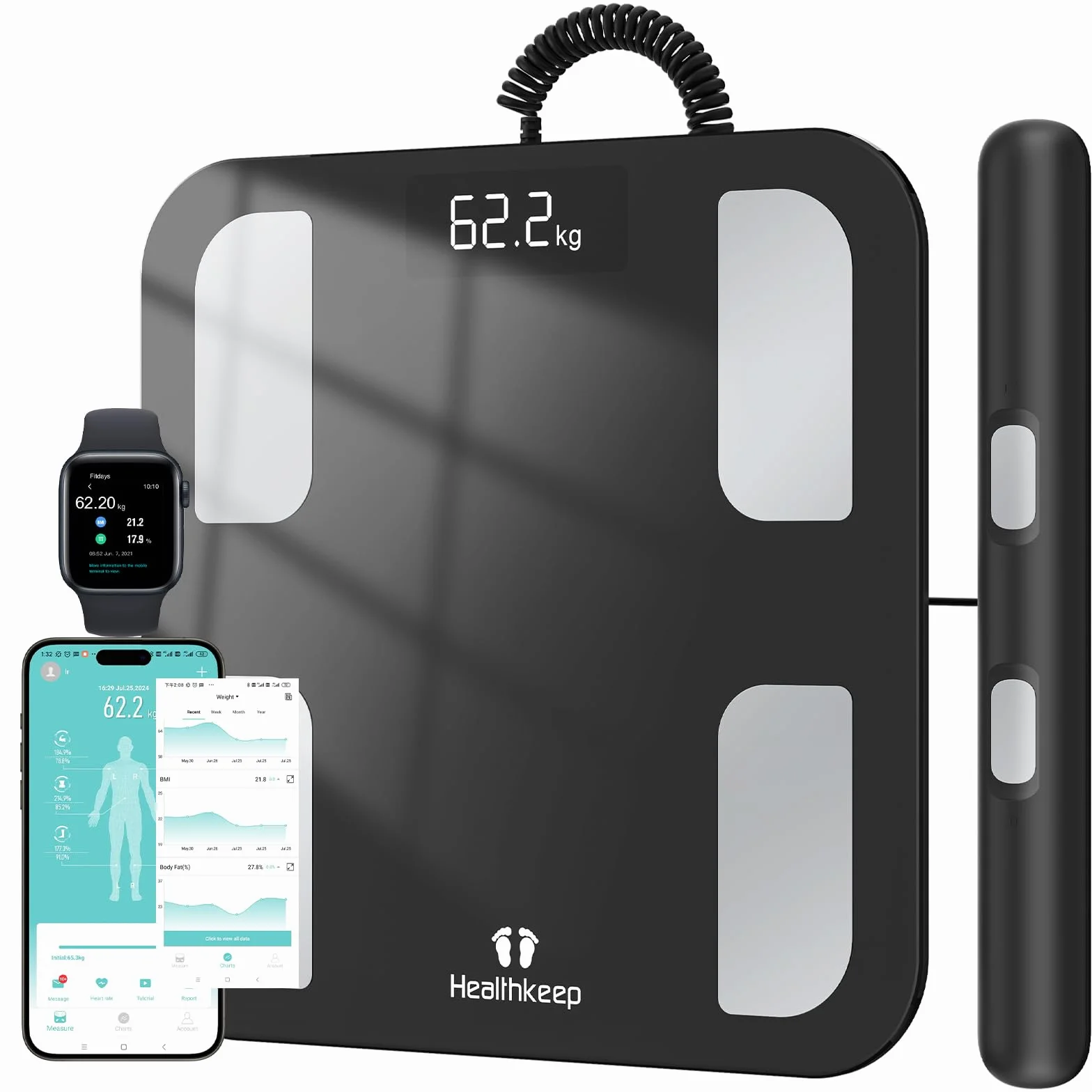 Bilancia Healthkeep Pesapersone Digitale 180kg 300x300mm LED Display Alta Precisione