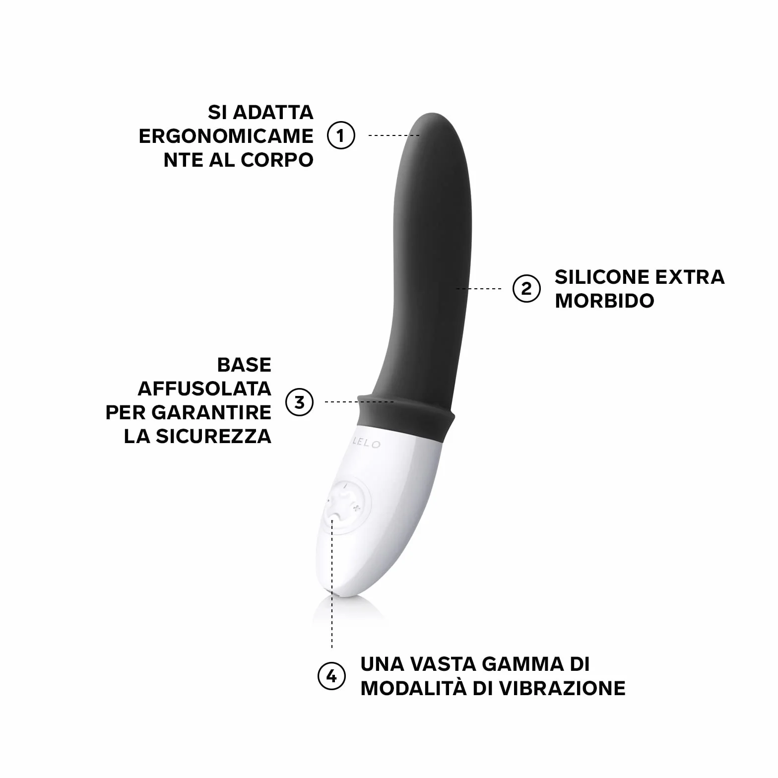 LELO BILLY 2 Massaggiatore Prostatico, Stimolatore Impermeabile per l’Uomo, Sex Toy Liscio e Ricaricabile per il Punto P, Vibratori anali, Nero