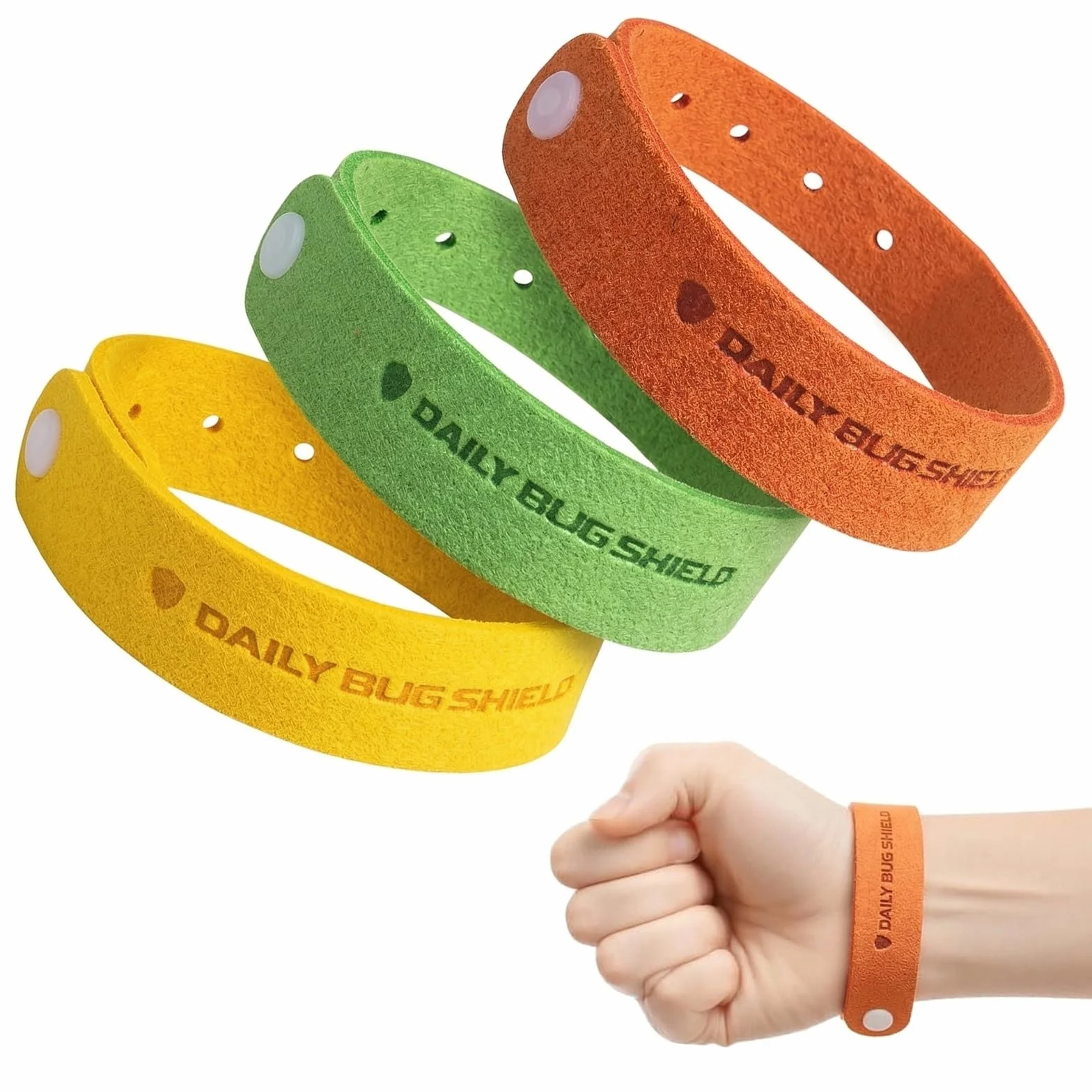 Braccialetti Antizanzare 3 Pezzi, Senza Deet, Sicuro Non Tossico, Per Adulti e Bambini