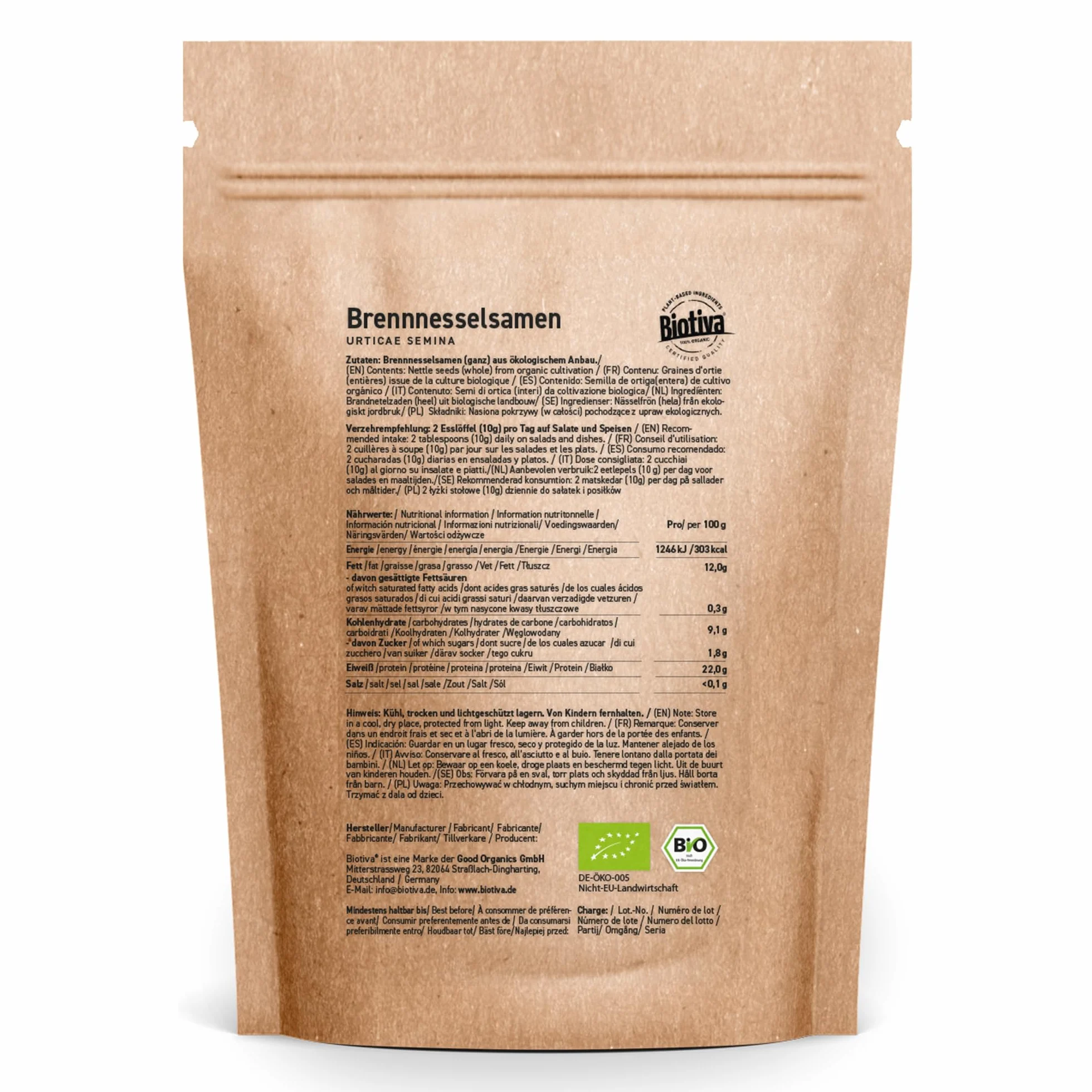 Semi di ortica bio 250g Biotiva