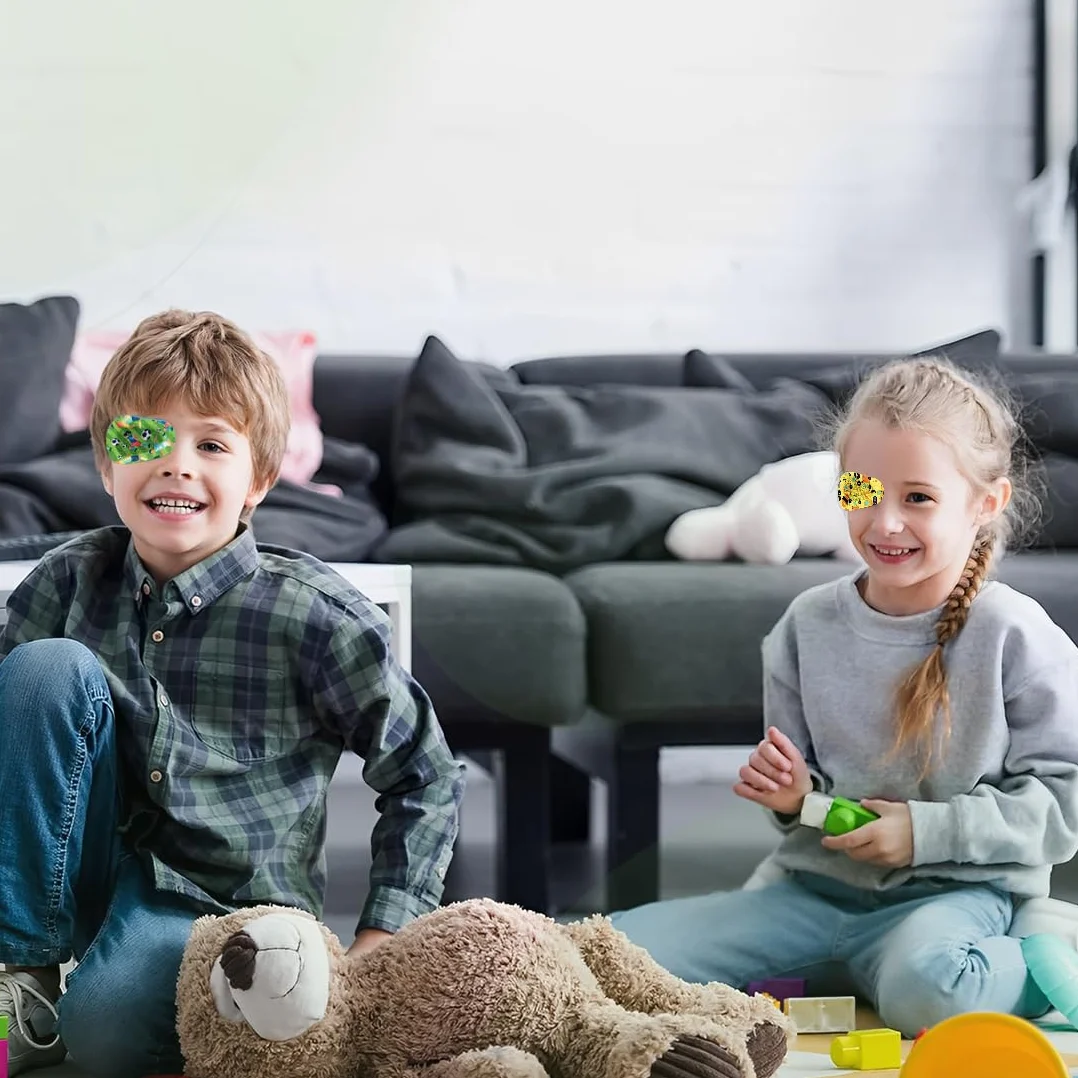 JEYORZY 9 Pezzi Bende Oculari per Bambini, Benda Adesiva in Cotone per Bloccare la Luce