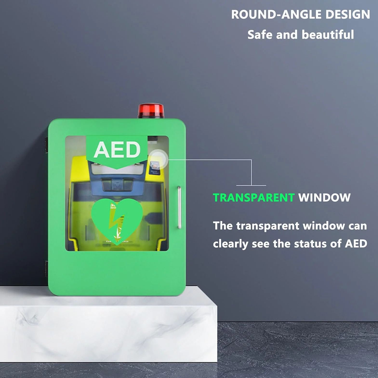 Mobile di stoccaggio defibrillatore AED a parete, scatola di allarme, armadietto pronto soccorso 45x35 Rosso