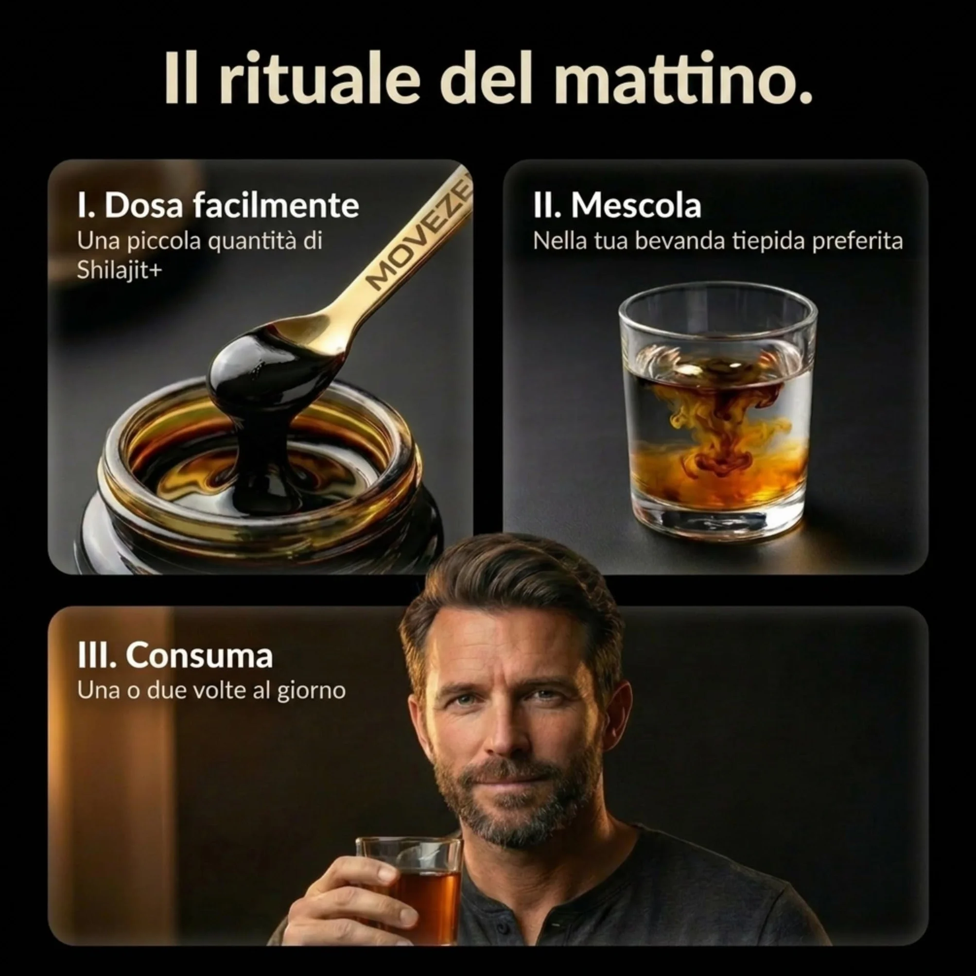 Shilajit Puro Movezen 30 g, Resina Pura di Shilajit +, >75% Acido Fulvico Testato Eurofins, Origine Himalaya Fino a 5000 M, Ricco di Minerali, Senza Additivi, Qualità, 50 Giorni, Cucchiaino Incluso