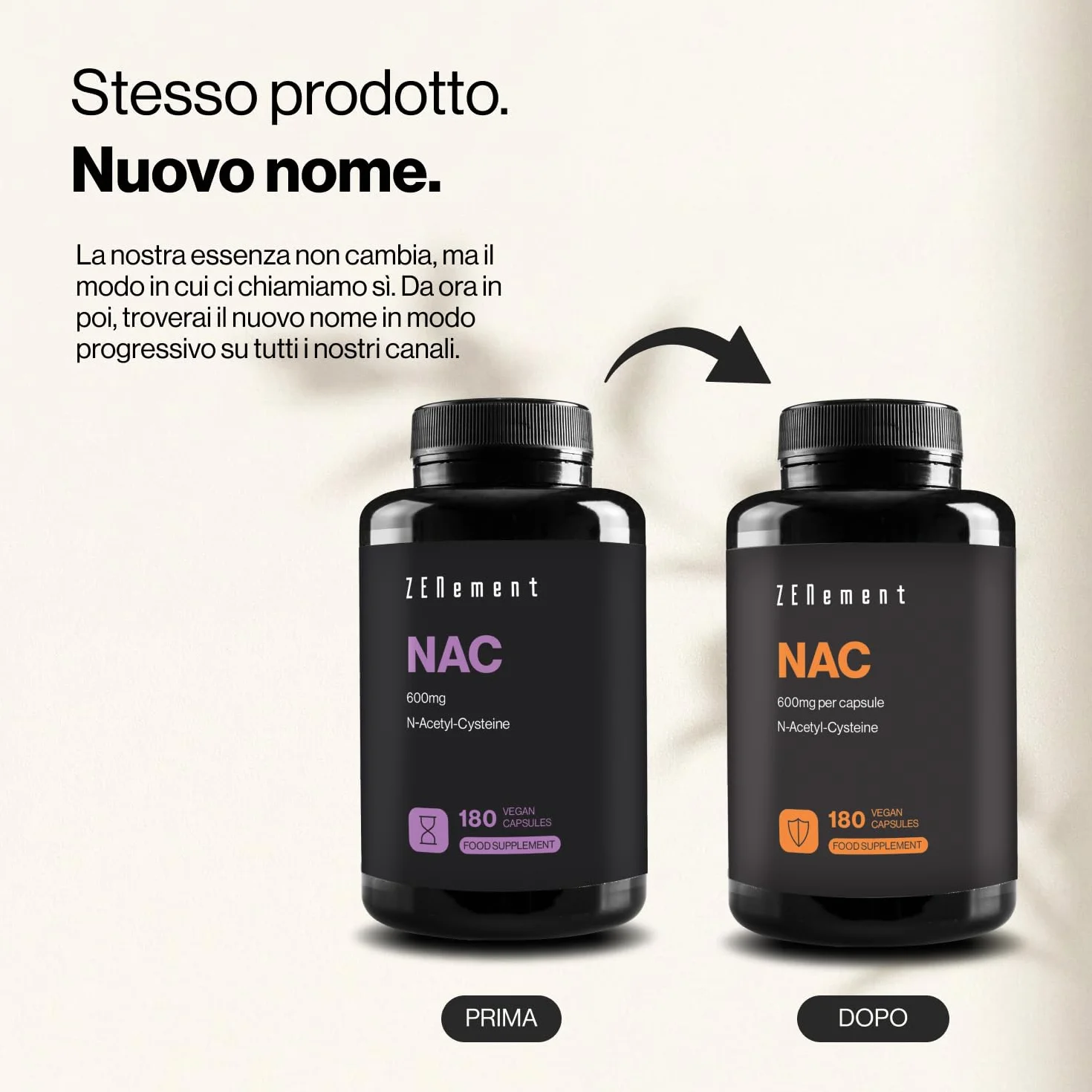 NAC N-Acetilcisteina 600 mg 180 Capsule Vegane Zenement