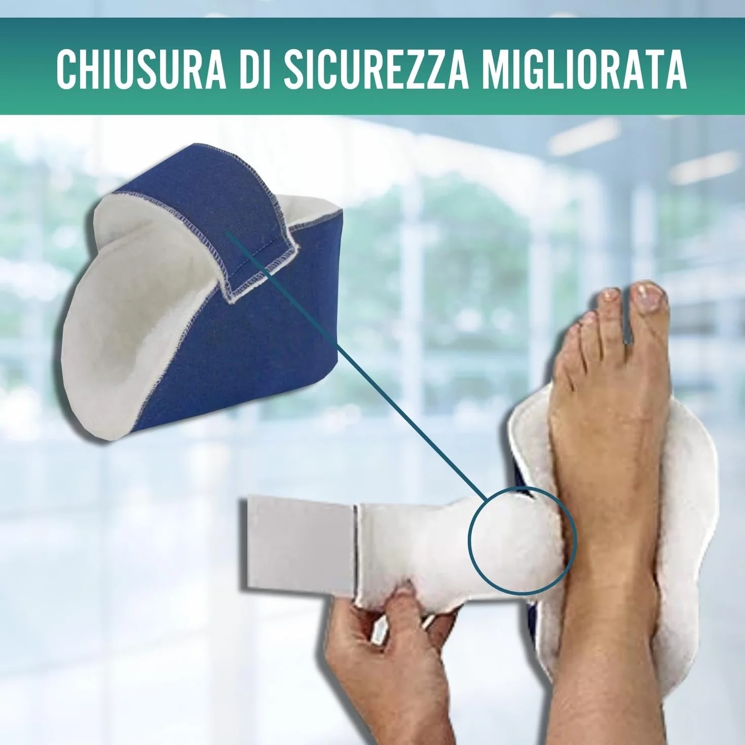 OrtoPrime Talloniere Antidecubito Blu 1 Paio - Talloniera Ortopedica - Talloniera Antidecubito per Piaghe da Decubito - Talloniere Antidecubito Universali - Proteggi Talloni per Sedia a Rotelle