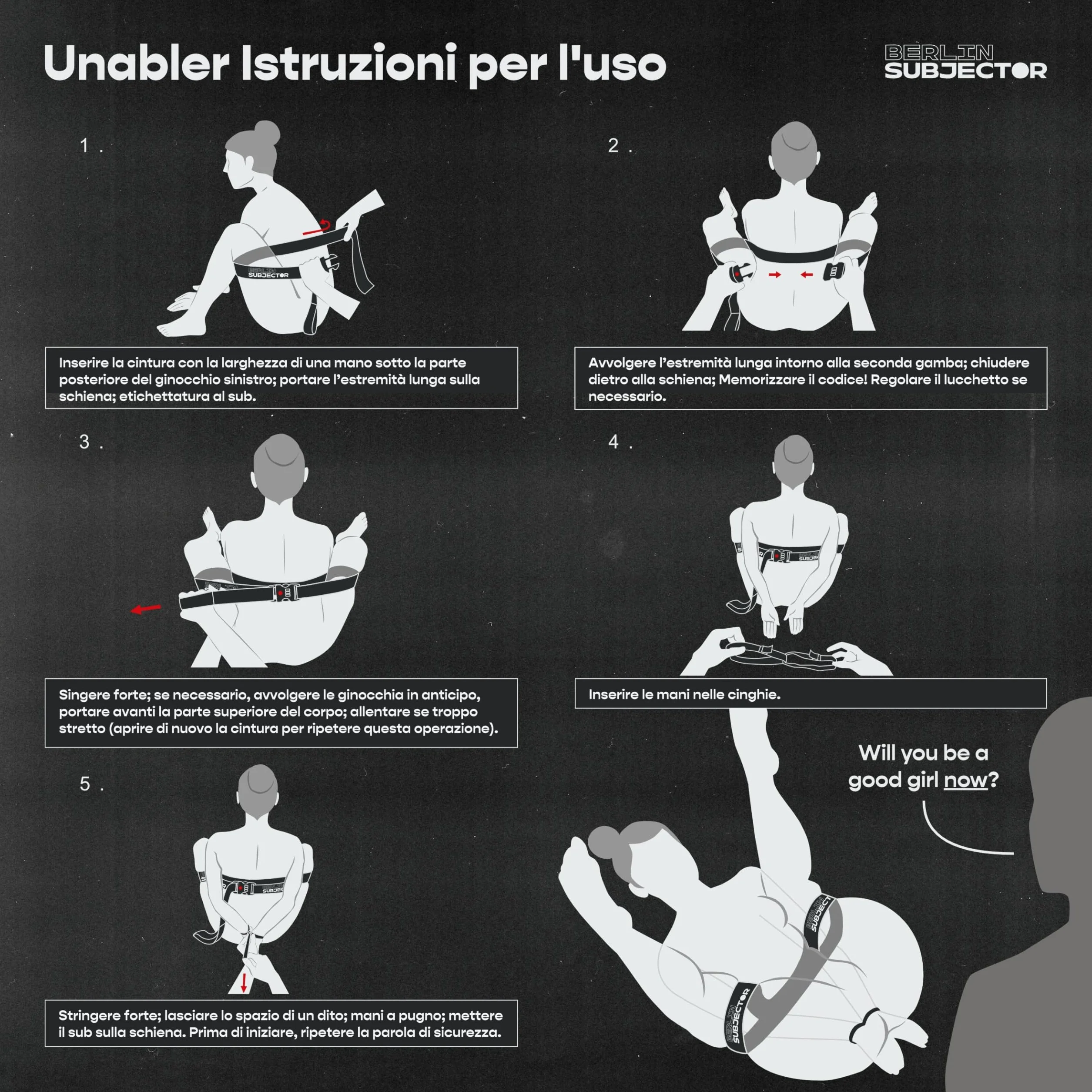 Set bondage tedesco Berlin Subjector giocattolo per adulti legare sesso estremo