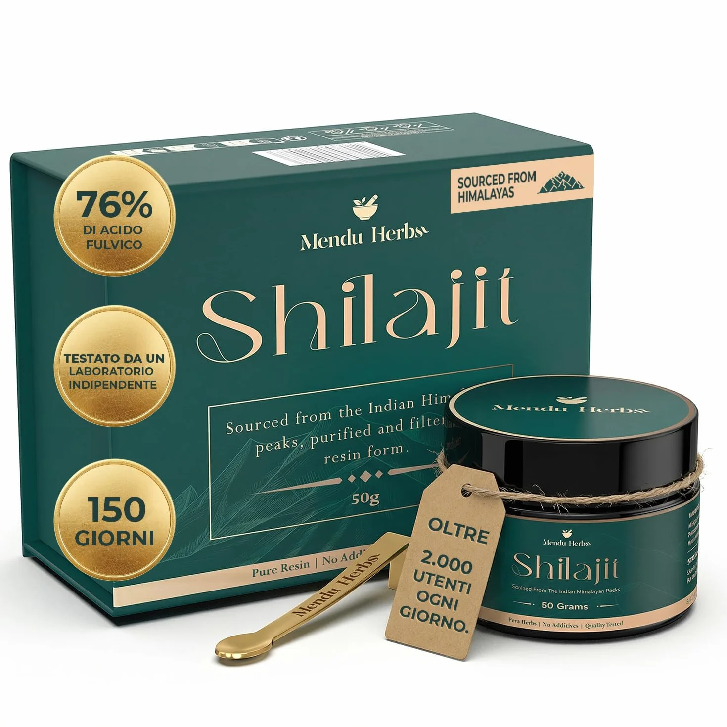 Himalayan Shilajit Resina Puro Originale 50 g | 100% Originale con Acido Fulvico e Acido Umico | Oltre 85 Minerali ed Oligoelementi | Vitalità ed Energia Naturale per Uomini