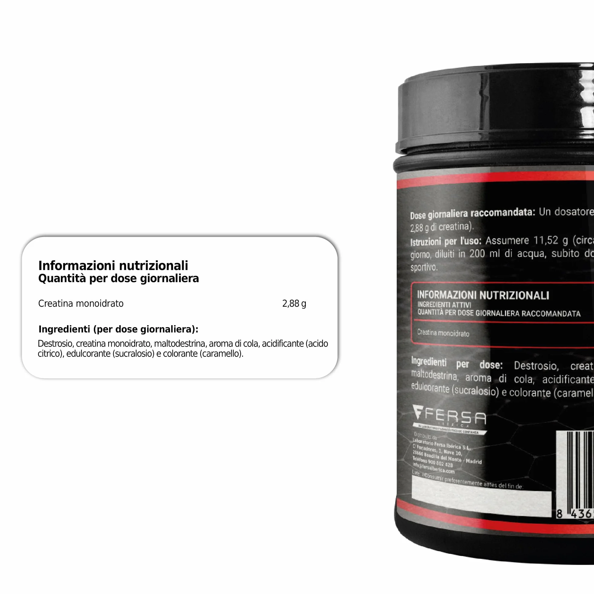 Healthy Fusion | Creatina Monoidrato in polvere 100% pura, senza additivi | Favorisce la crescita muscolare e aumenta le prestazioni fisiche | Alta solubilità | 300g, gusto Cola