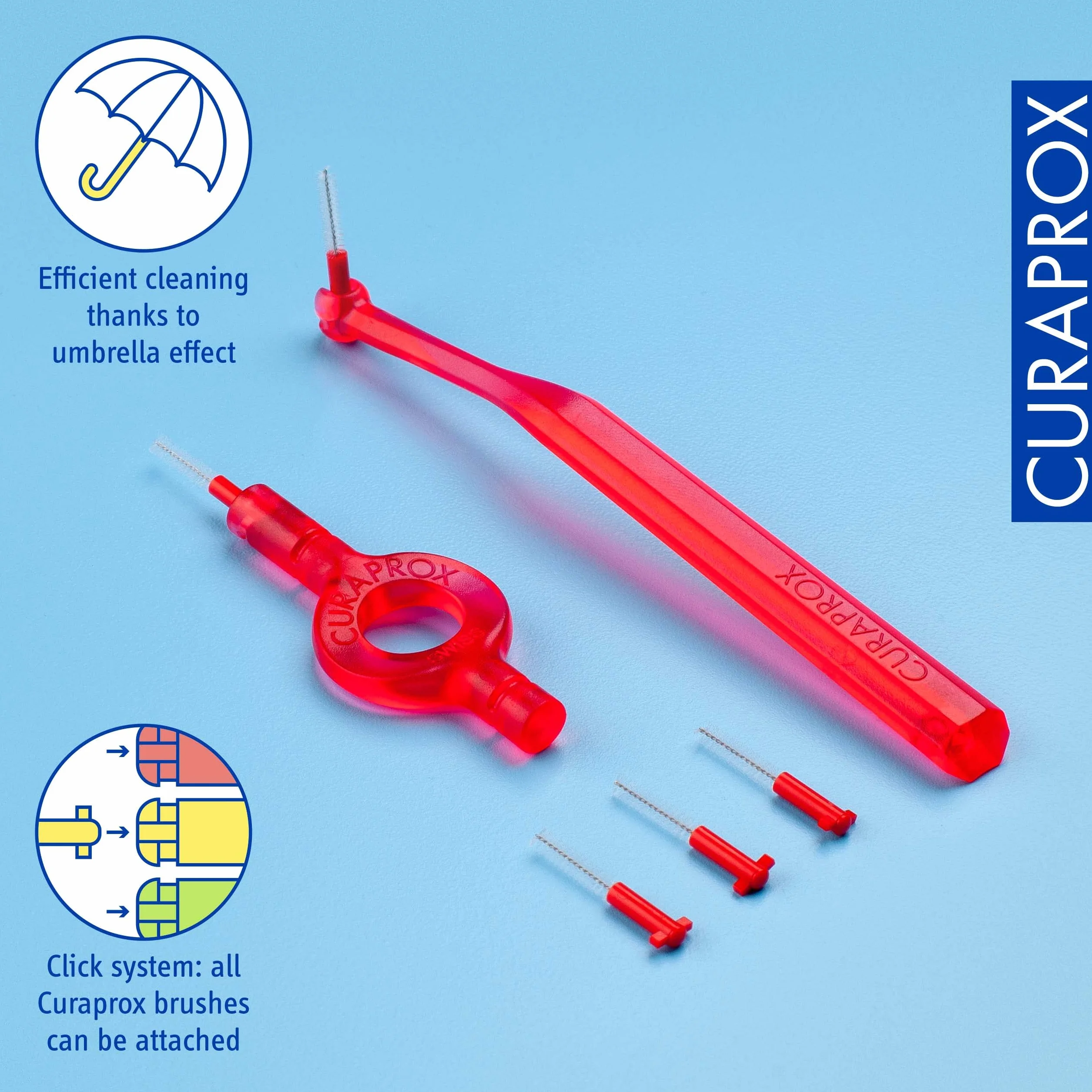 Curaprox CPS 07 Prime Start interdentale Brush Set 5 spazzole 2 titolari 0.7 mm 2.5 mm Swiss Made
