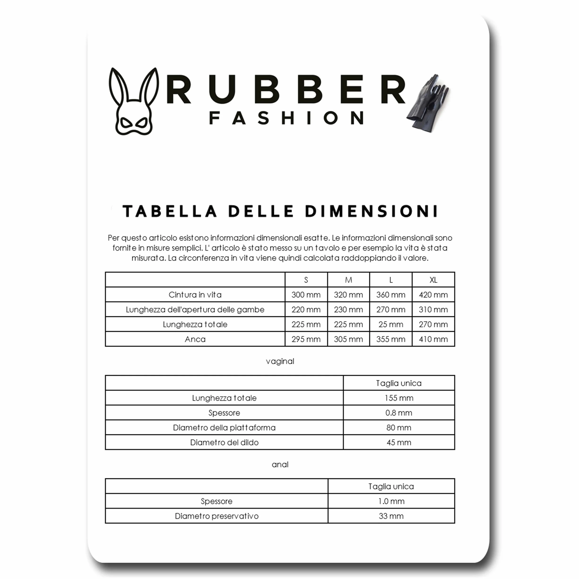 Rubberfashion Slip in Gomma Sexy Mini Lattice Intimo Donna con Preservativo Anale e Dildo Vaginale