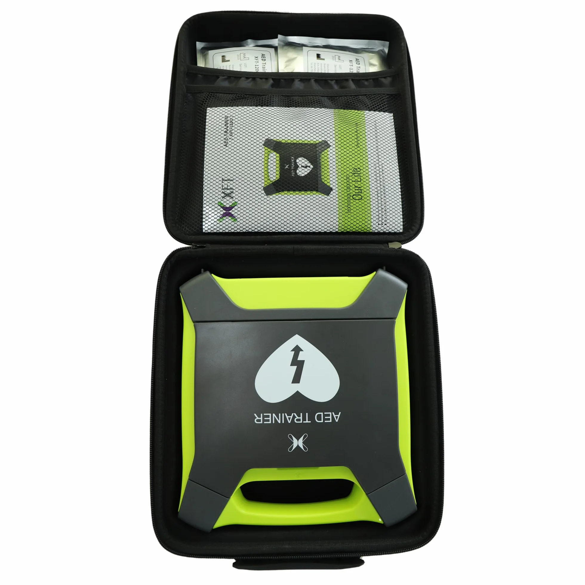 DEA Defibrillatore Simulatore XFT 120G con schermo CPR, 10 scenari, istruzioni vocali, telecomando