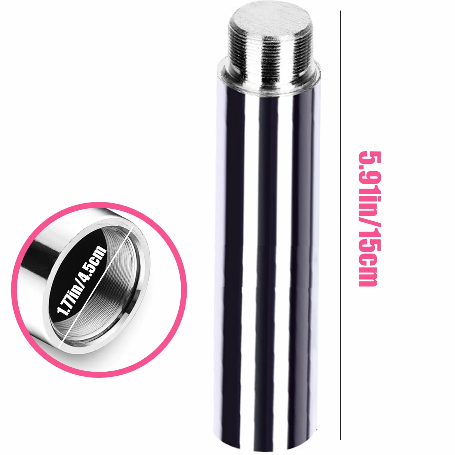 Przedłużenie rury do tańca 45 mm 5,9'' stalowy przedłużacz do rury fitness spinning