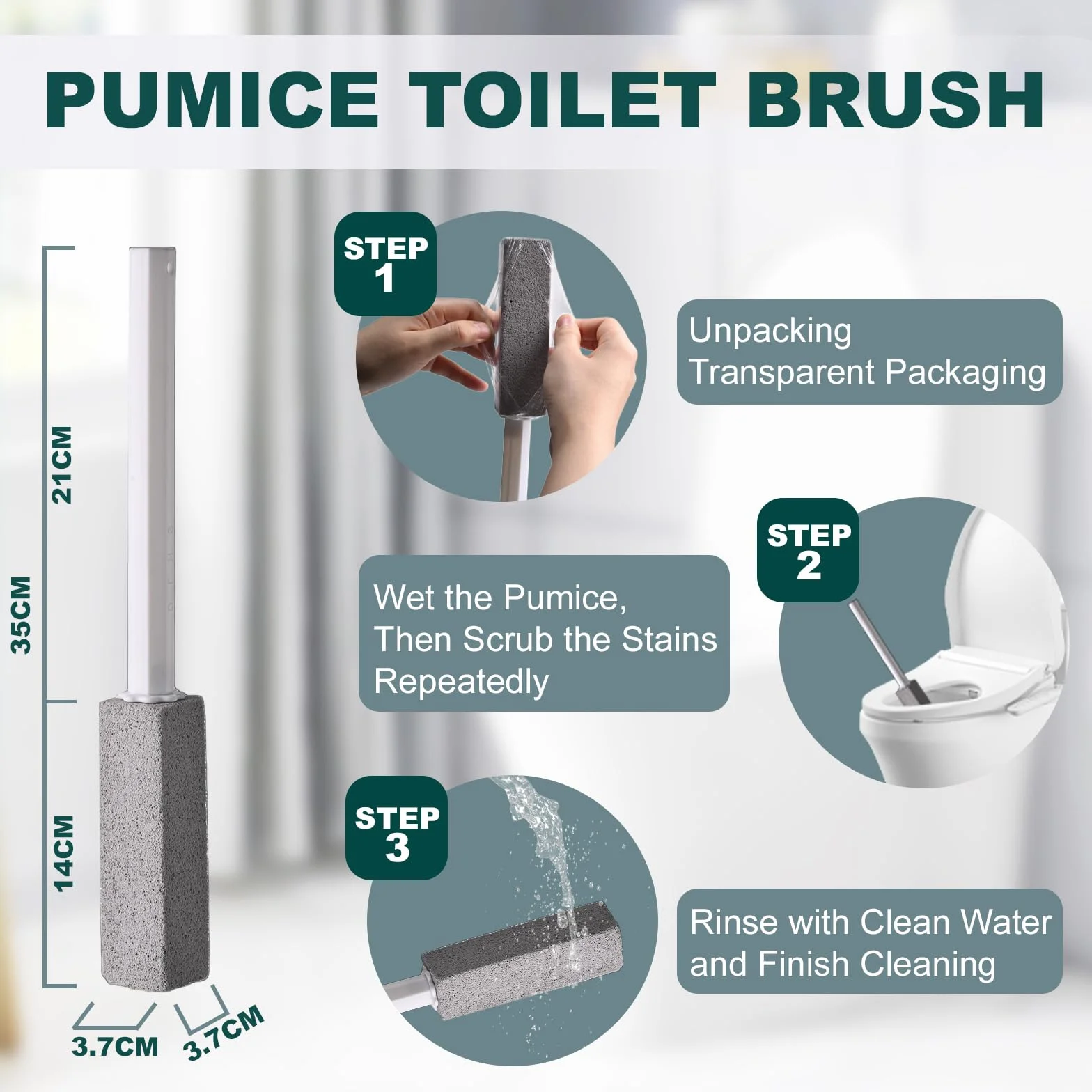 Pietra Pomice per WC con 2 Maniglie Estese - Cleaning Block per Ceramica