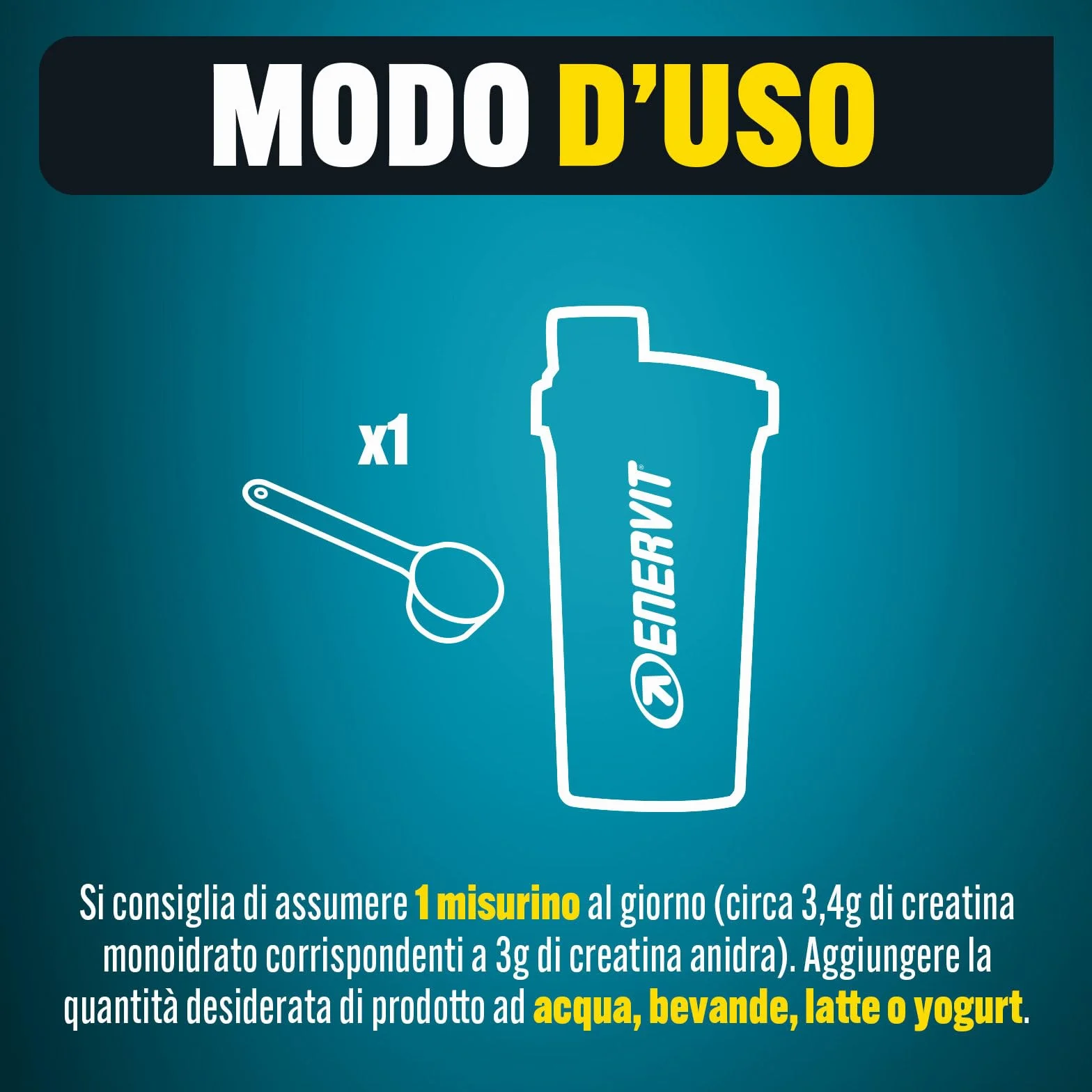 Enervit Pure-Pro Creatine, Creatina Monoidrata in Polvere, Gusto Anguria,Ideale per sforzi e Workout ad Alta Intensità, Vegan, Barattolo da 400g