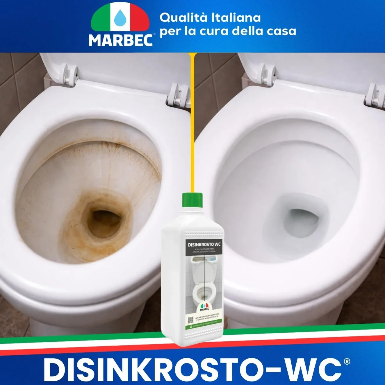 MARBEC DISINKROSTO WC 1LT Disincrostante forte per wc, elimina calcare e ruggine