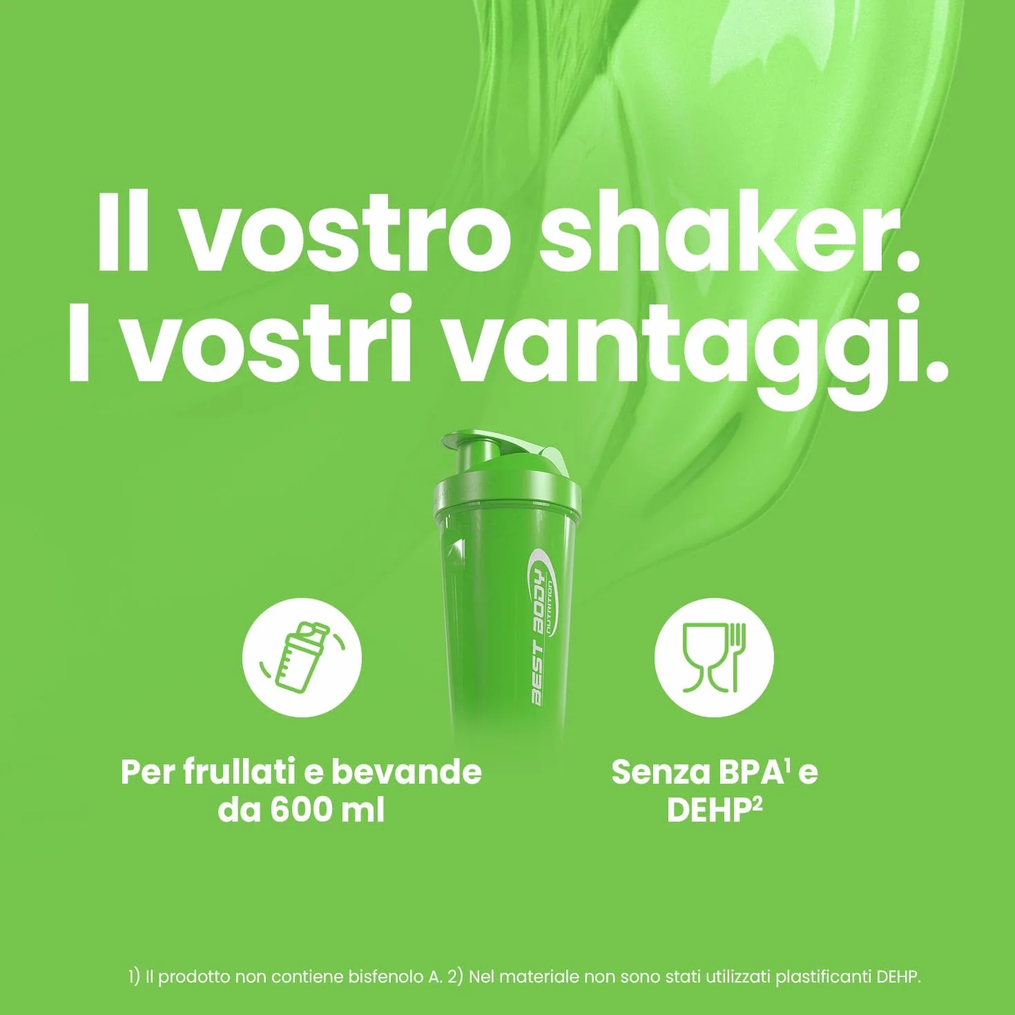 Best Body Eiweiß-Shaker Edition Frullati Verde - Capacità: 700 ml