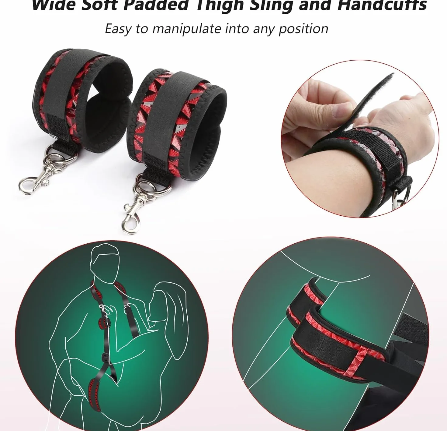 Cuscino con cintura per bondage in pelle, supporto per posizione profonda, imbracatura regolabile per coppie