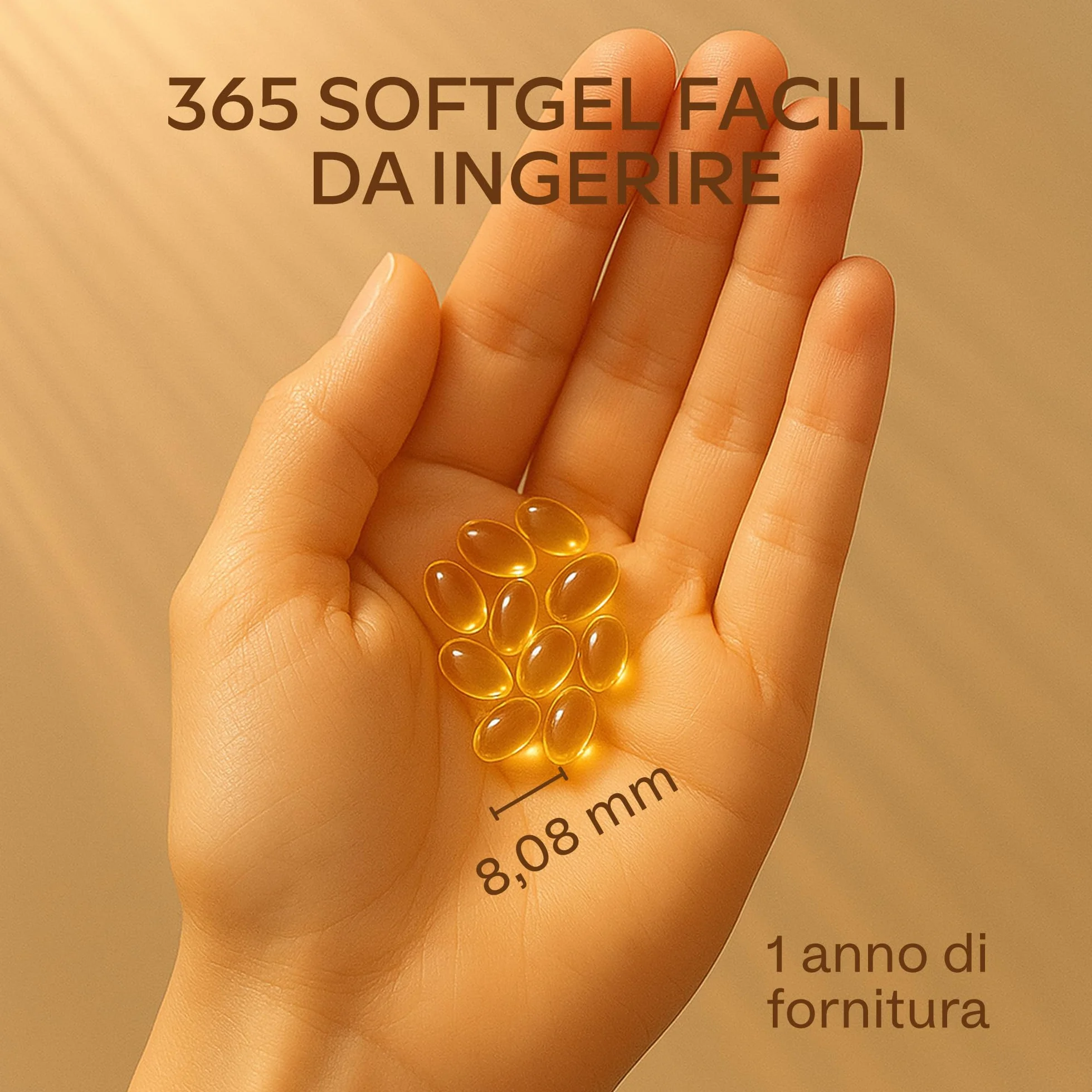 Vitamina D3 2000 UI [Fornitura di 1 Anno] - Integratore Vitamina D 2000 UI con Olio EVO per assorbimento ottimale - Non OGM - Contribuisce alla funzione ossea, muscolare e immunitaria - 365 Capsule