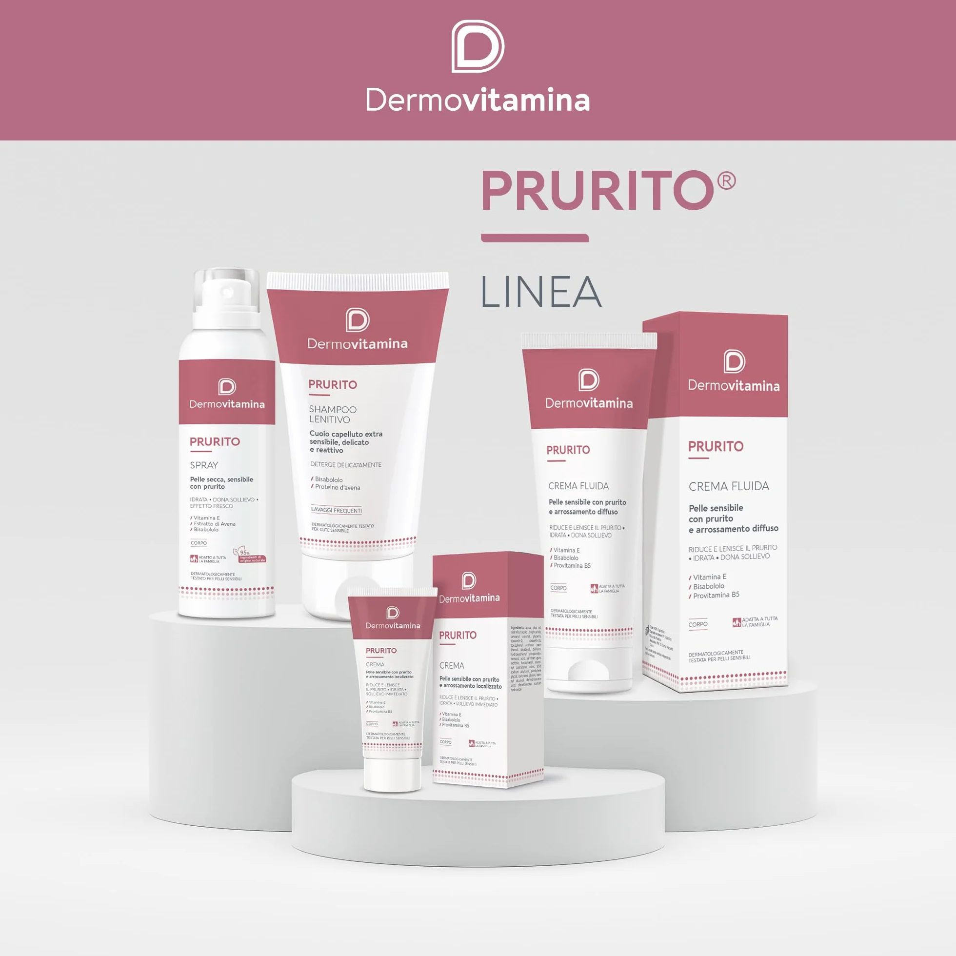 Dermovitamina Prurito Spray 100ml - Riduce Prurito, Effetto Fresco, Azione Protettiva per Dermatite