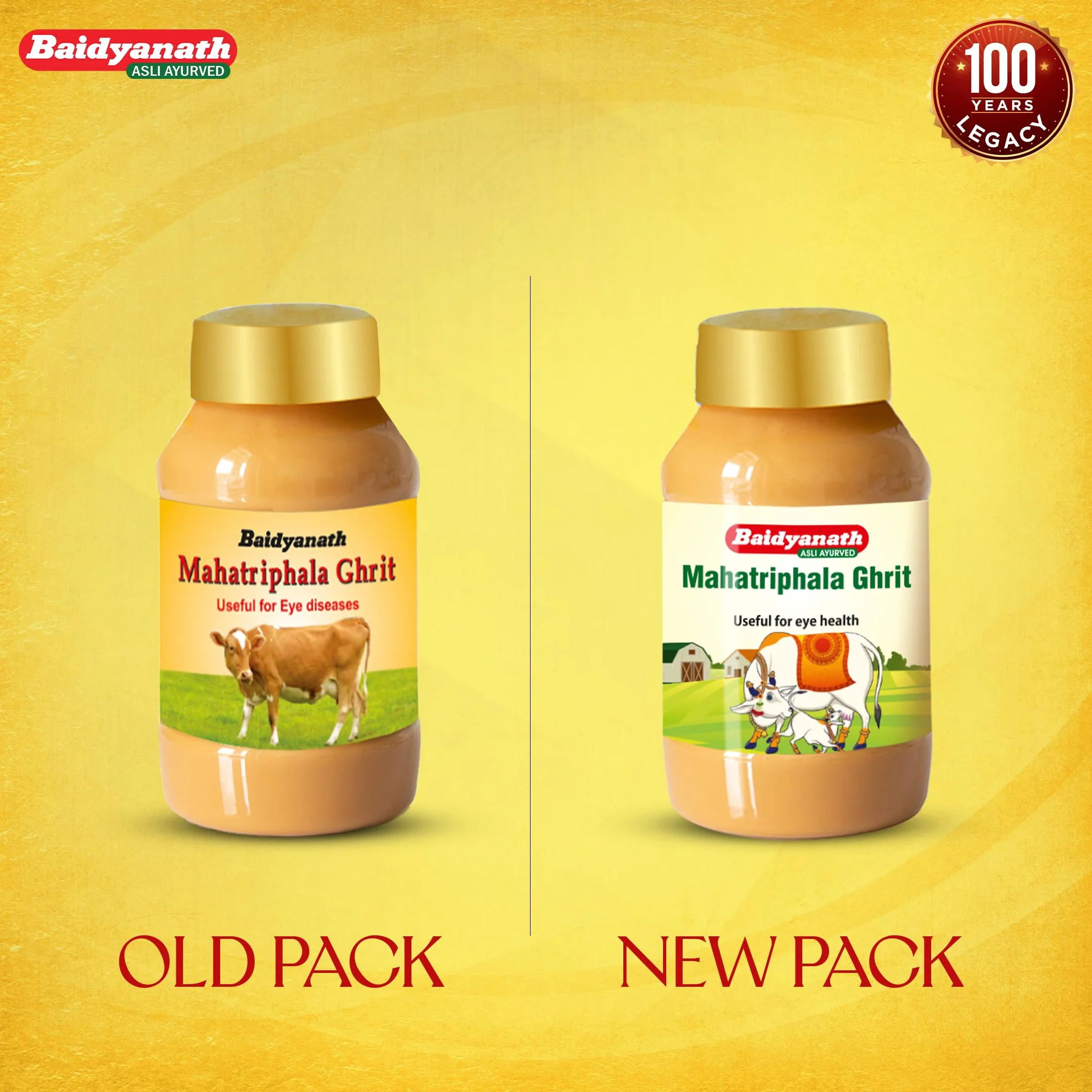 Baidyanath MAHA Triphala Ghrita - 100 ml | Formula ayurvedica per la cura degli occhi con Triphala | Vasak & Nilophar per la salute e il benessere generale degli occhi