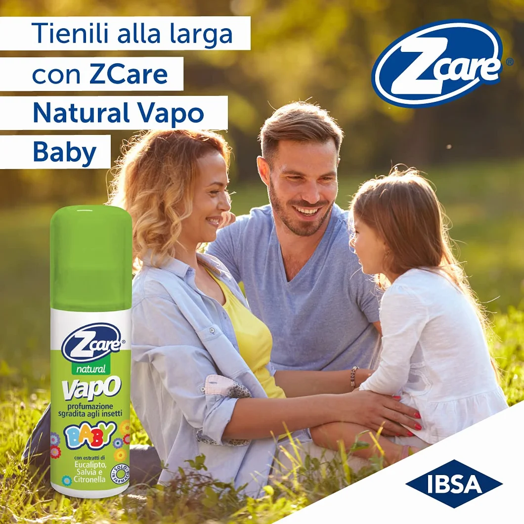 ZCare Natural Vaporizzatore Antizanzare Bambini 100 Ml Citronella Eucalipto Salvia