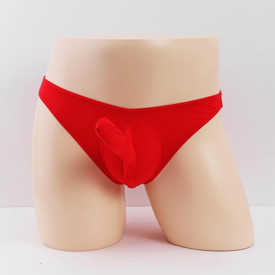 Perizoma da Uomo Sexy Slip Bikini Biancheria Intima con Naso Elefante Vita Bassa Mankini Stile Animale Rosso 1 Confezione
