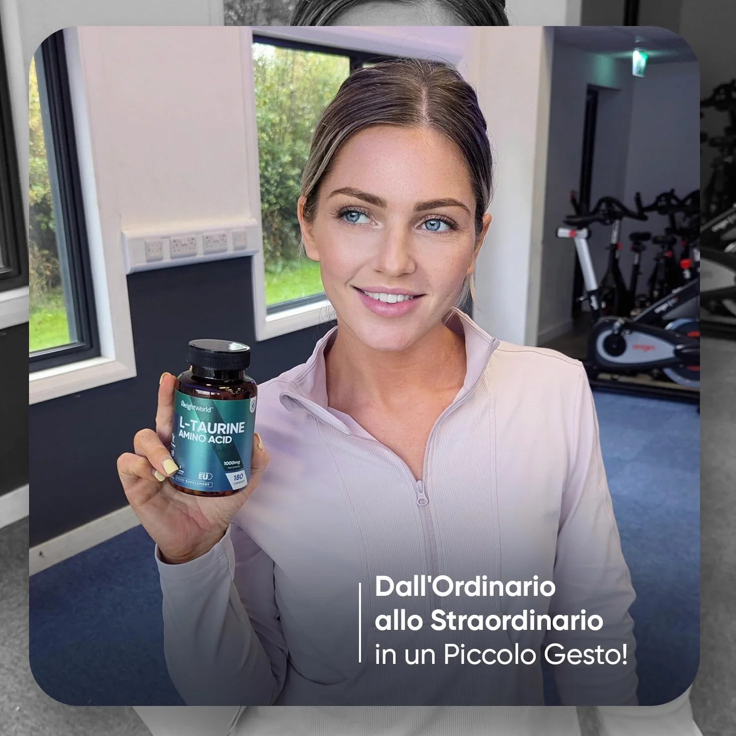 Taurina Integratore 1000mg 180 Capsule Polvere Vegana Aminoacidi Essenziali Pre Workout Post Workout Prodotto in Europa