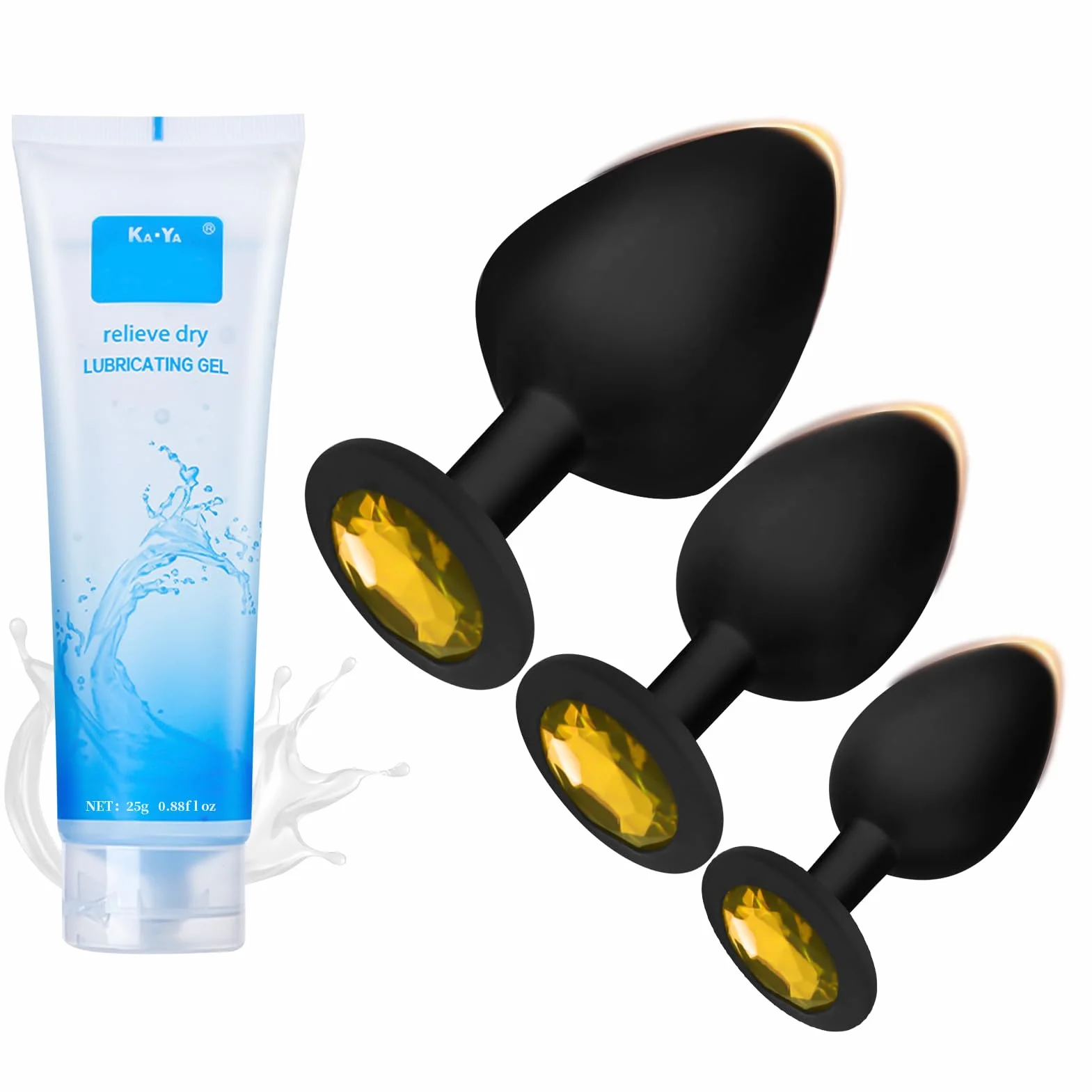 Plug anale # per donne e uomini, set di plug anali con lubrificante, plug anali in silicone, grandi, medi e piccoli, per principianti, donne, uomini e coppie