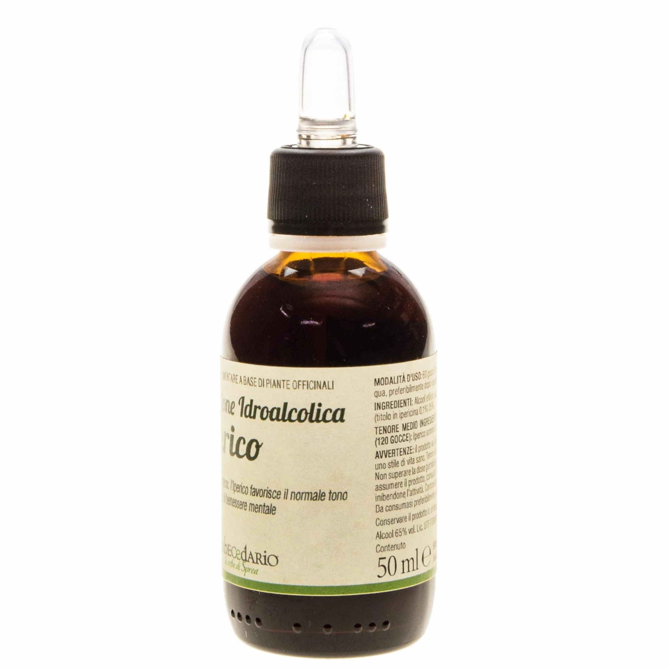 Erbecedario Tintura madre Iperico gocce 50 ml, erba di San Giovanni iperico, favorisce il normale tono dell'umore ed il benessere mentale - Made in Italy