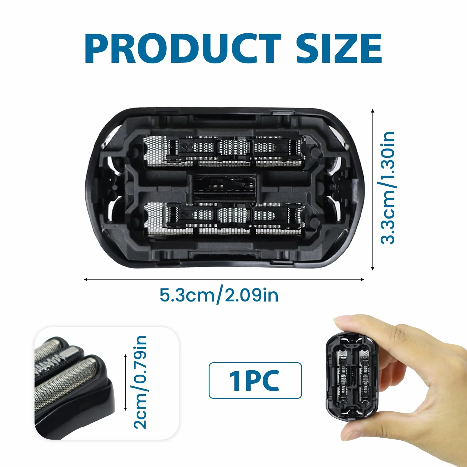 21B Testina Serie 3, Testina di Ricambio 21B Compatibile con S3-21B Testina Rasoio 300s, 310s, 320s, 330s, 340s, 360s, 3010BT, 3020s, 3030s, 3040s, 3080s
