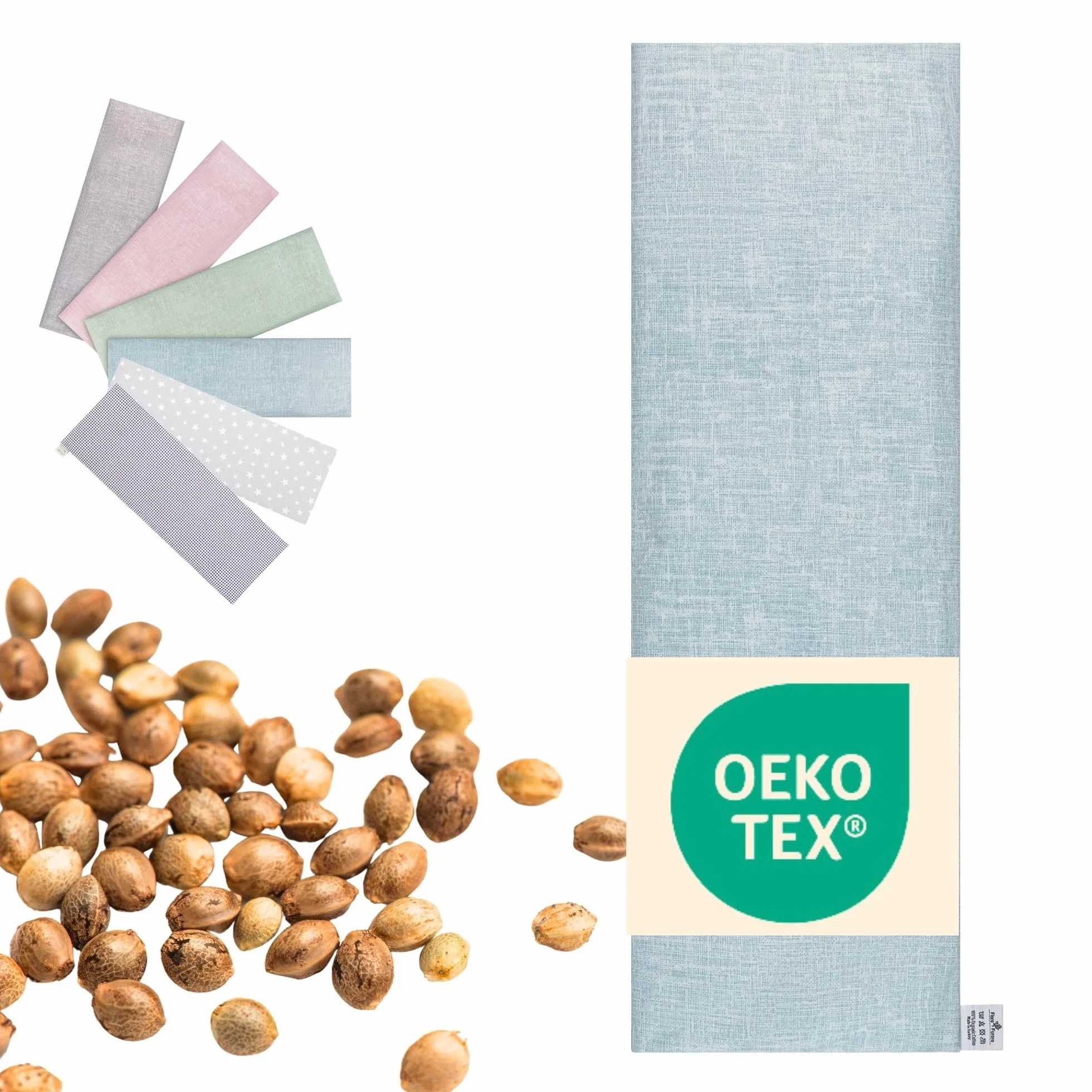 Cuscino Noccioli Ciliegia riscaldabile | Grande XXL lungo 60x20 cm | Cuscino Termico cervicale, semi di ciliegio: collo, spalle, schiena, stomaco | Senza sostanze nocive: OEKO TEX (Blu)