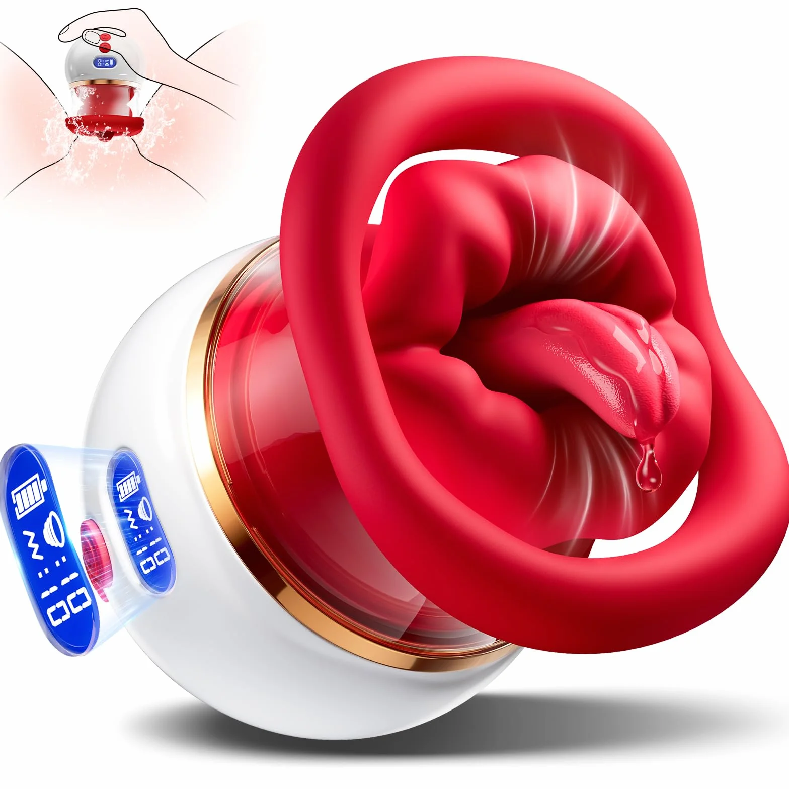 Vibrazione per le donne che succhiano il sesso giocattolo, set di vibratore 5 in 1 giocattolo sessuale per donne con LCD e 10 succhie, 10 leccate di lingua e 10 vibratori, vibratori per capezzoli