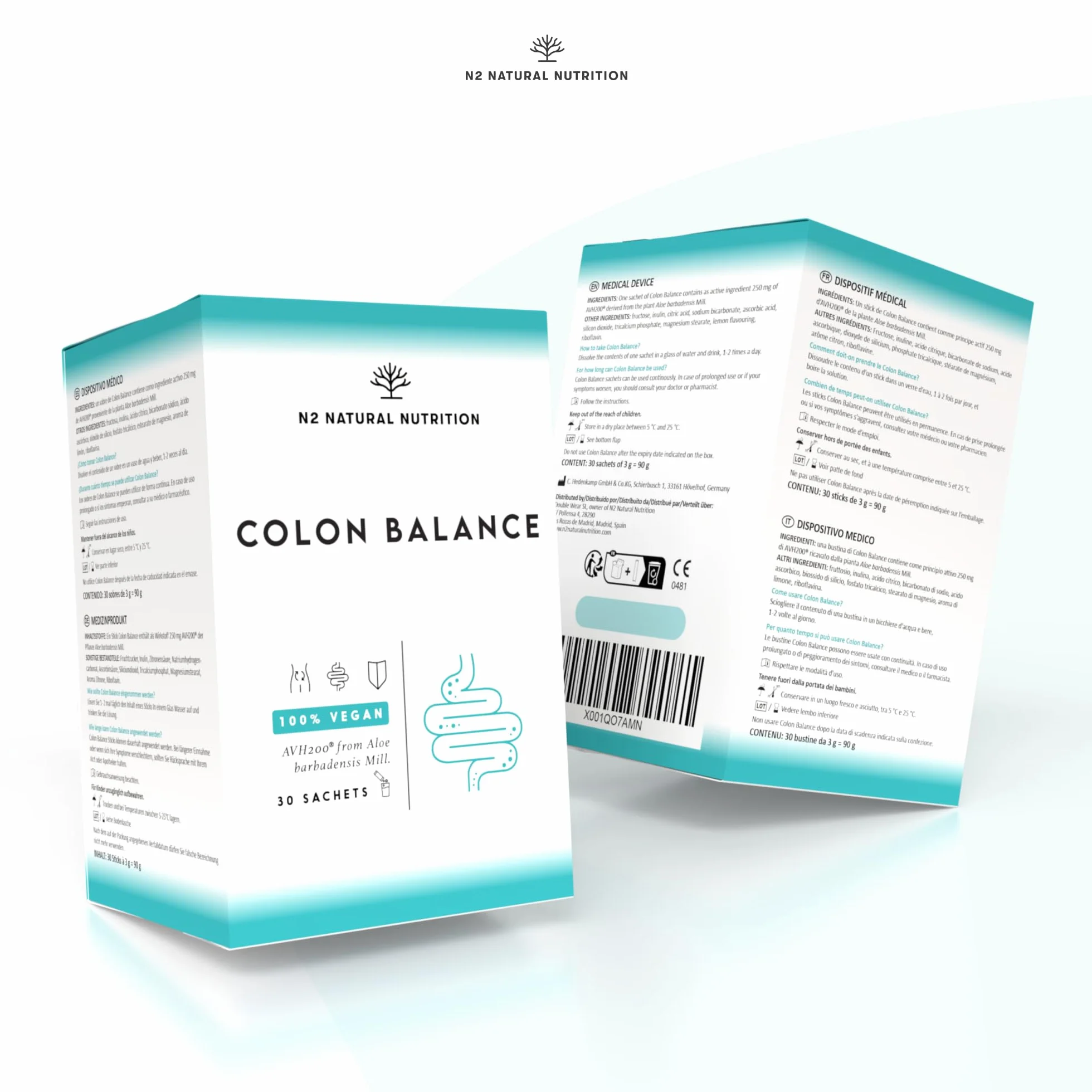 N2 Natural Nutrition Colon 30 Giorni Regolarità Intestinale Gonfiore Dolore Addominale Stitichezza Vegan Senza Glutine