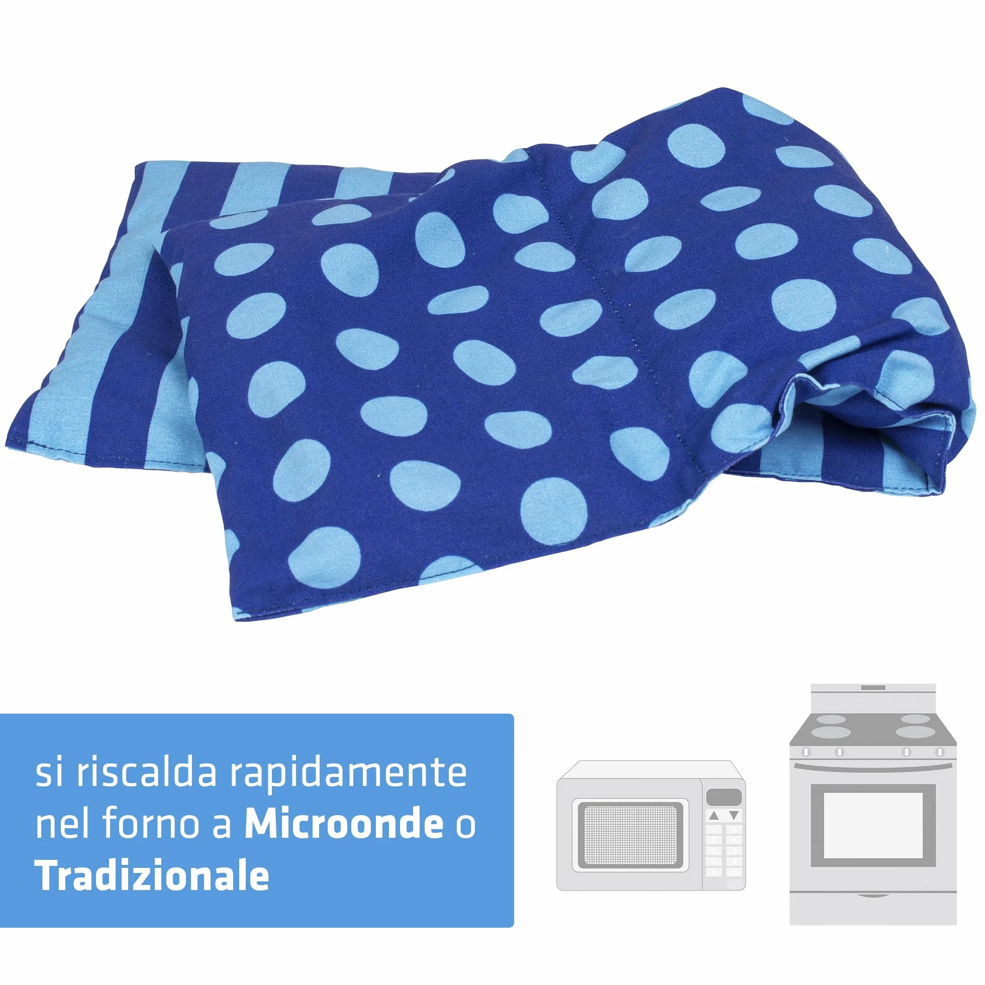 Cuscino Termico Noccioli di Ciliegia Riscaldabile al Microonde o Forno | Cuscino Cervicale | Fascia Riscaldante Schiena | Cervicale Collo Rimedi | Cotone OEKO-Tex | circa 20x60 cm | 4 Camere
