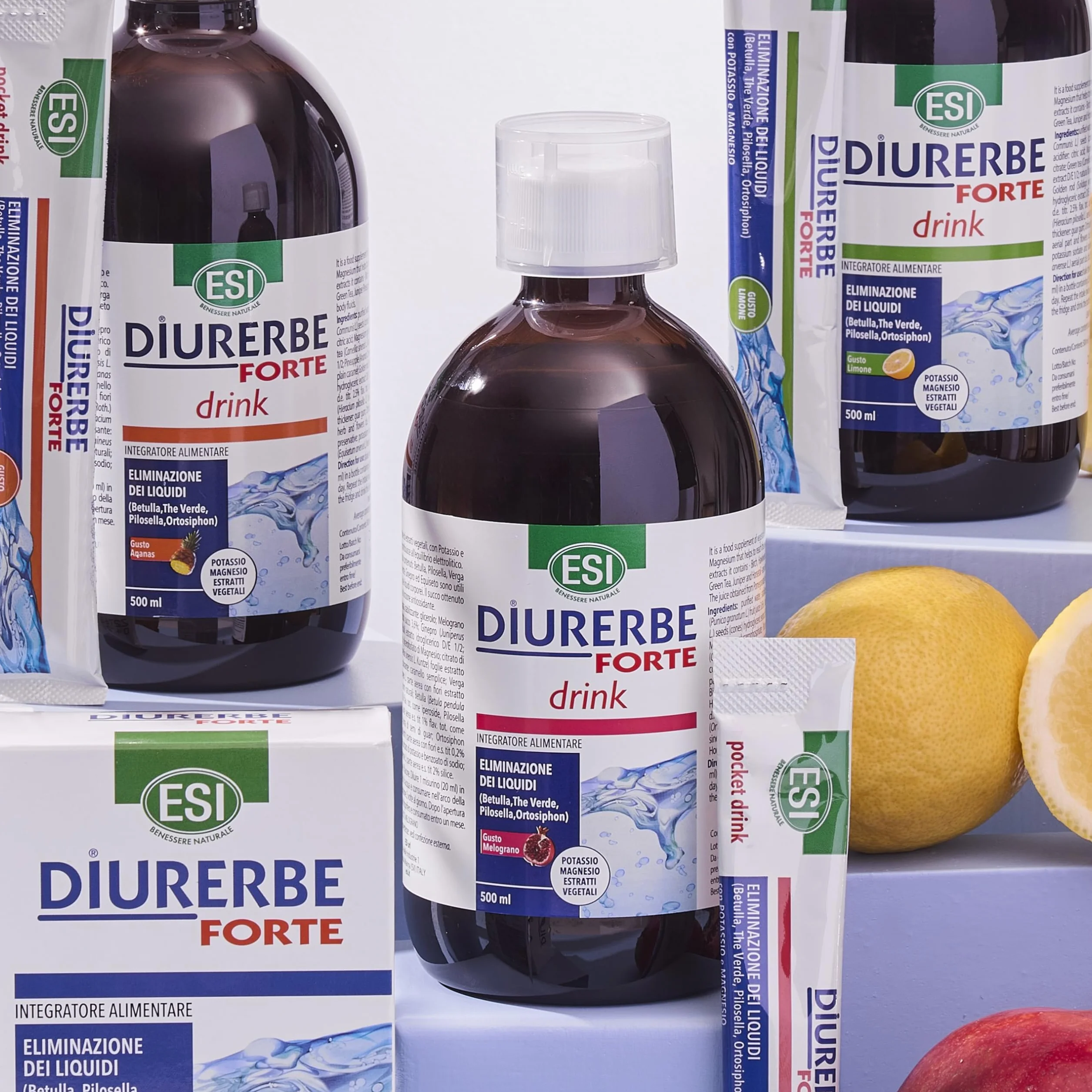 ESI Diurerbe Forte Integratore Alimentare Melograno Senza Glutine Vegano 24 Pocket Drink