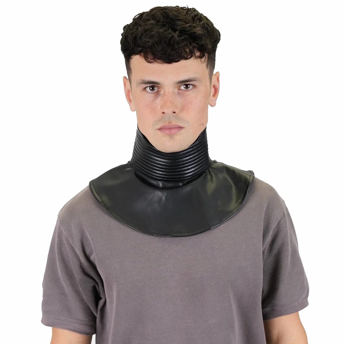 Guarnizione collo costume cosplay armatura casco accessorio nero