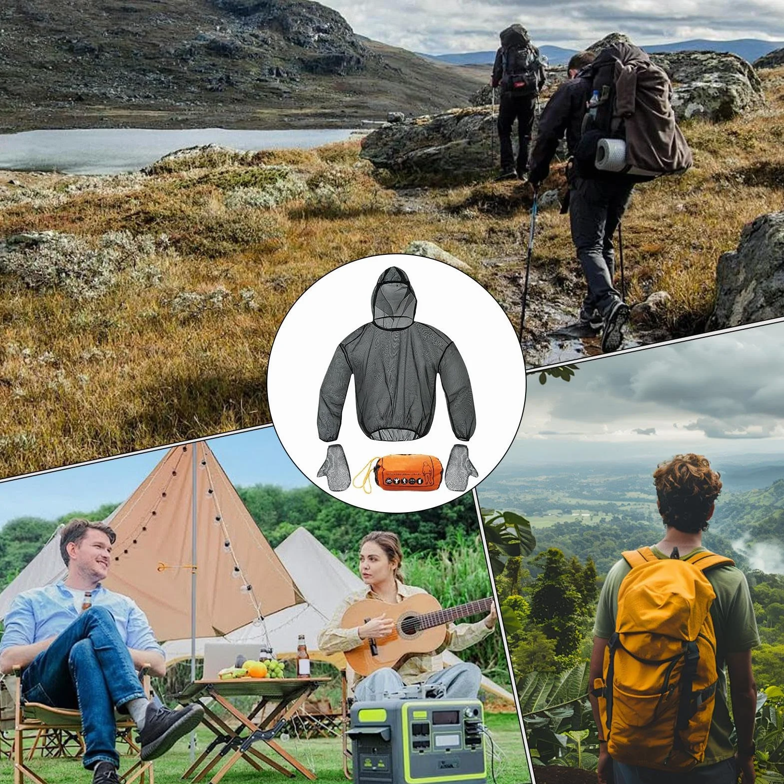 Generico Fly Jacket Tuta Portatile Con Rete Protettiva Traspirante Flessibile per Escursionismo Pesca Avventure All'aperto