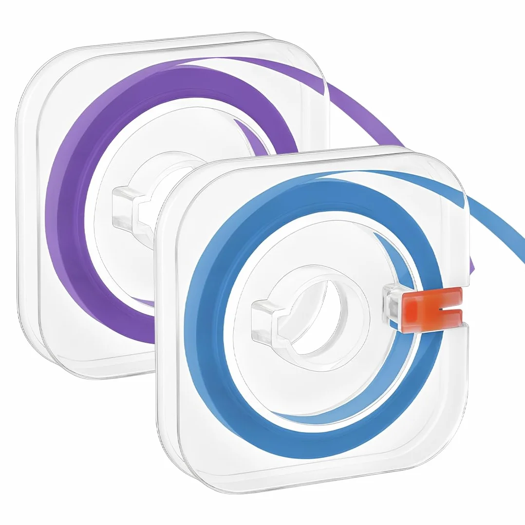 2 Rotoli Strisce Abrasive Interdentali,Carta Smeriglio e Strisce di Lucidatura per Spazi Interdentali,Fascette Sbiancanti Blu Viola