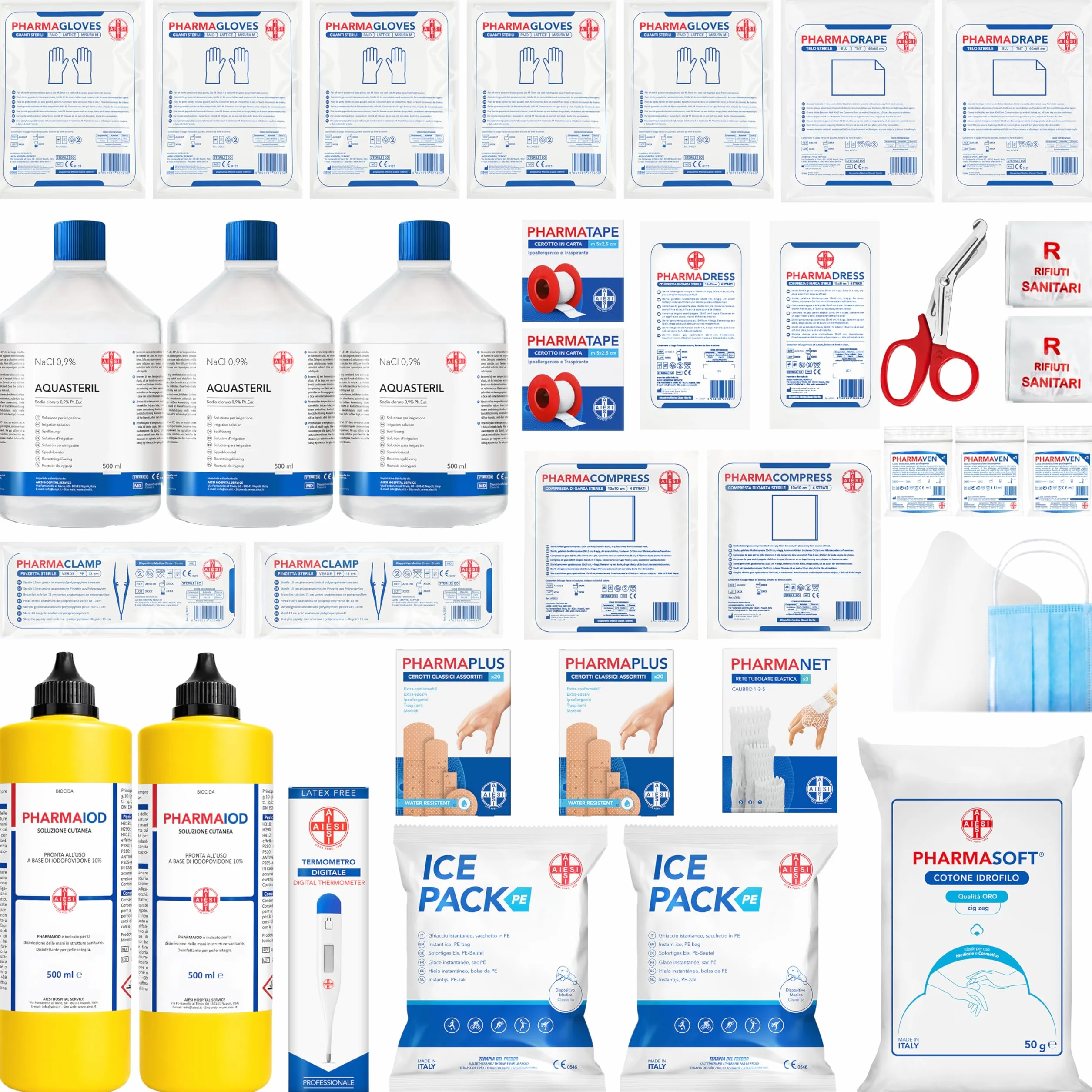 AIESI kit reintegro ALLEGATO 1 cassetta pronto soccorso aziende 3 dipendenti DM388 DL81 Made Italy